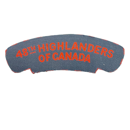 WW2 48th Highlanders Of Canada Printed Canvas Shoulder Title