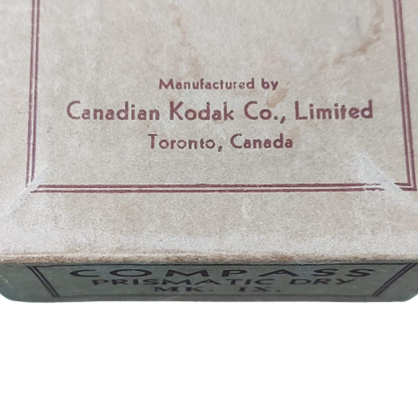 WW2 Mk.IX Prismatic Dry Compass In Issue Cardboard Box -Canadian Kodak Company 1943