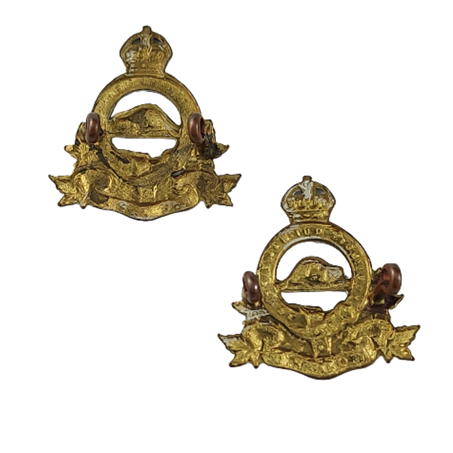 WW2 RCAPC Royal Canadian Army Pay Corps Collar Badge Pair