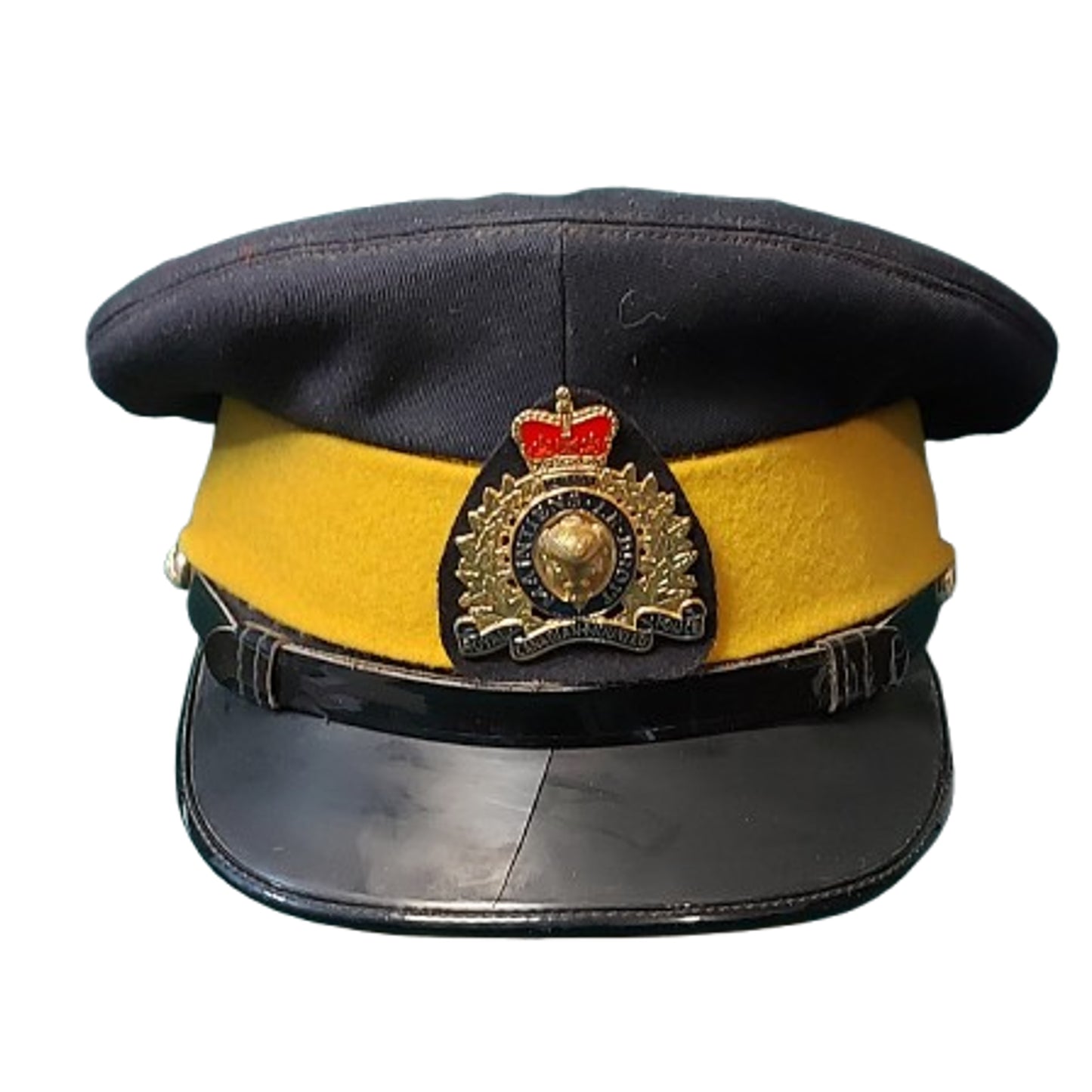 Post WW2 Canadian QEII RCMP Royal Canadian Mounted Police Visor Cap With Badge