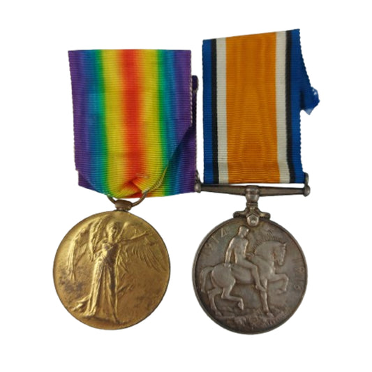 WW1 British Medal Pair Somerset Light Infantry