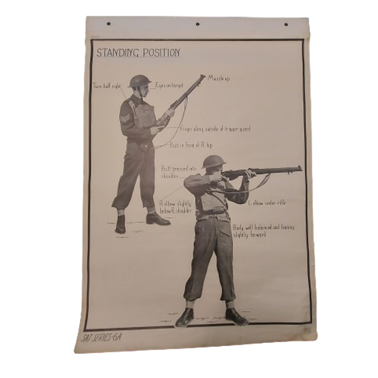 WW2 Canadian SAT Small Arms Training Poster Shooting In The Standing Position