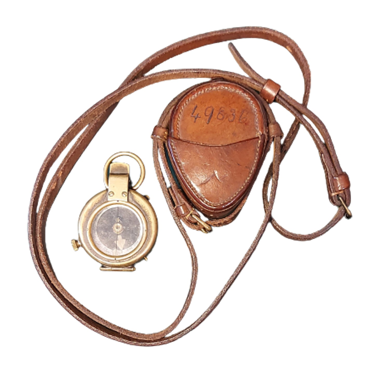 WW1 British Officer's Field Compass In Carrier With Service Number