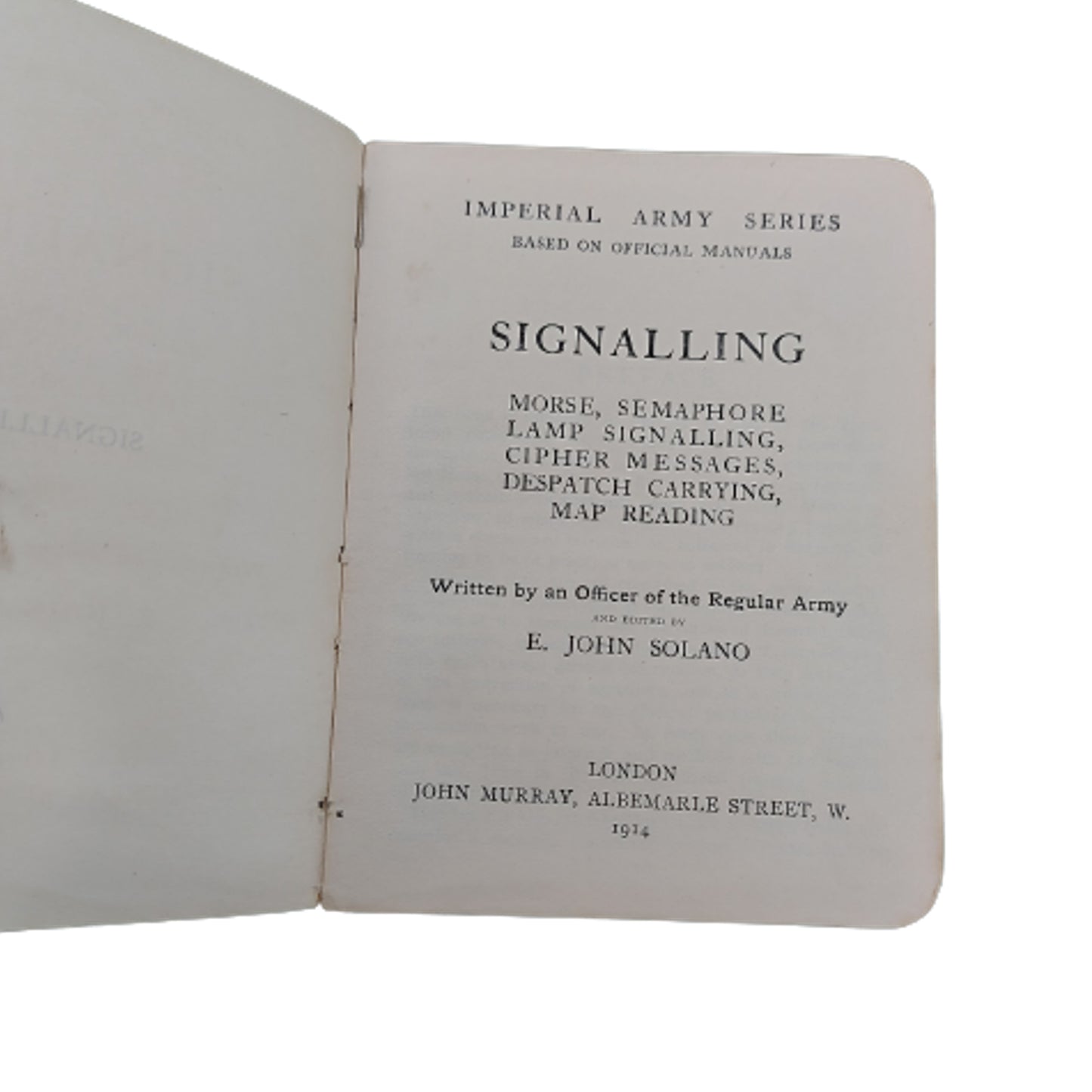 WW1 British-Canadian Signalling Manual 1914