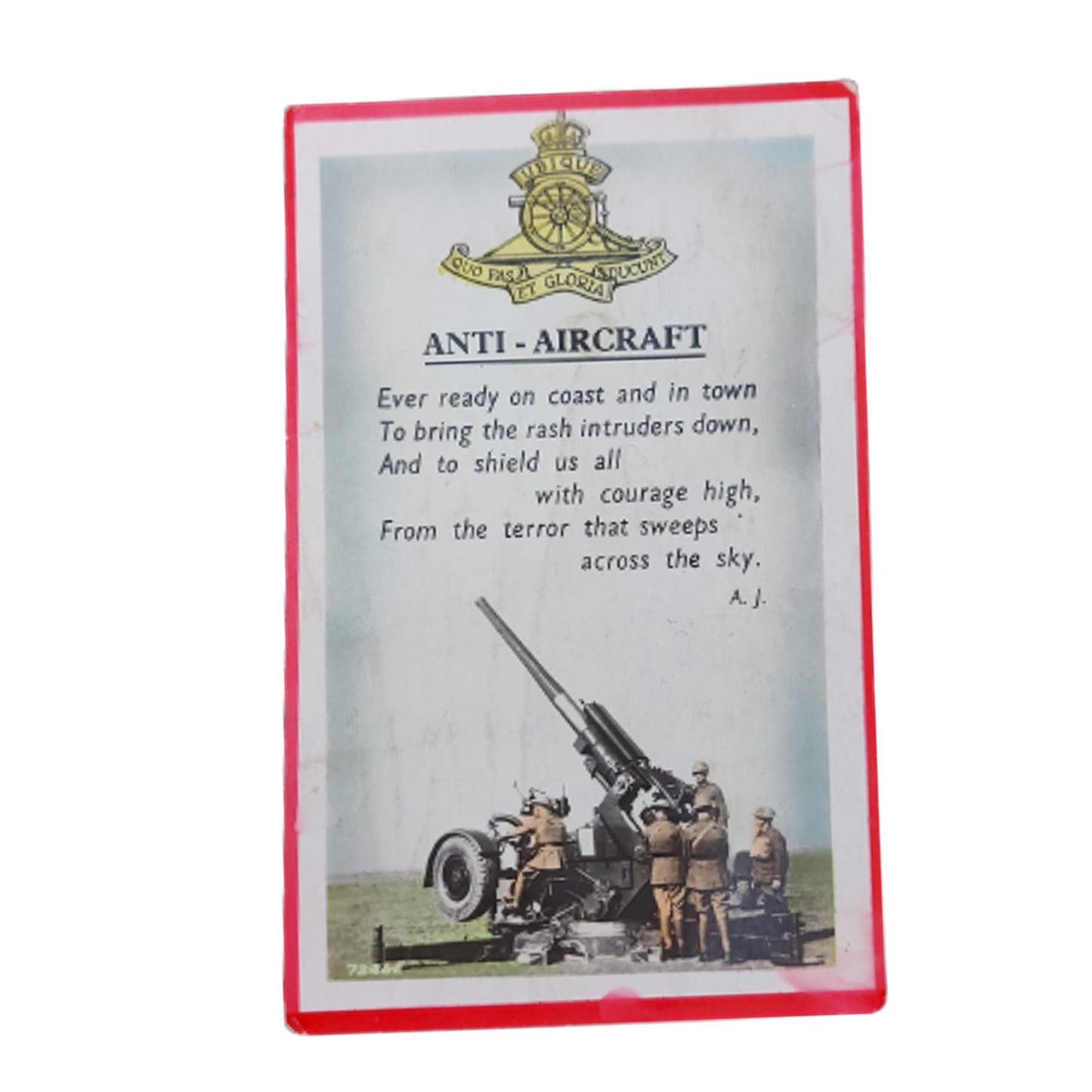 WW2 Artillery Anti-Aircraft Picture Postcard