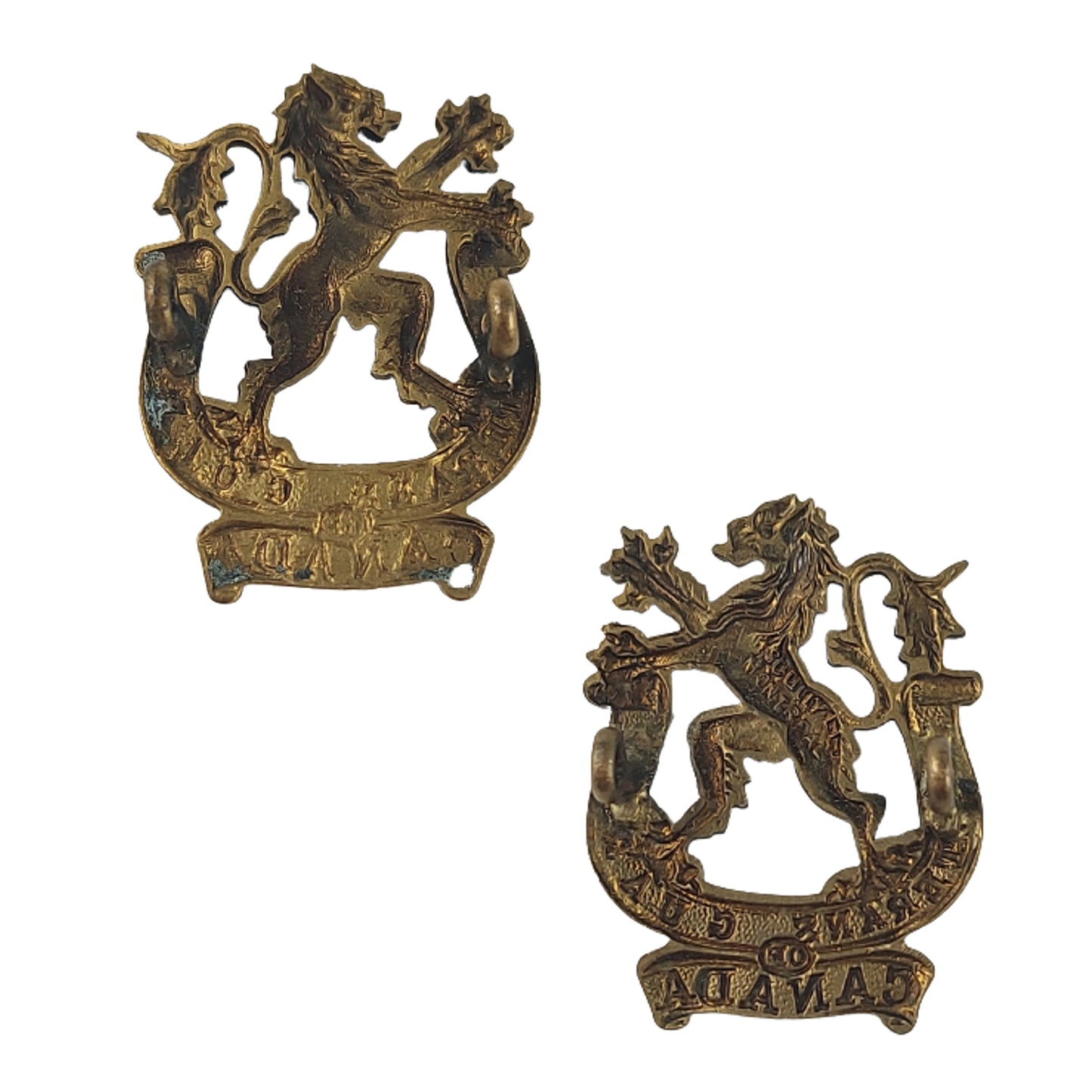 WW2 Veteran's Guard Of Canada Collar Badge Pair