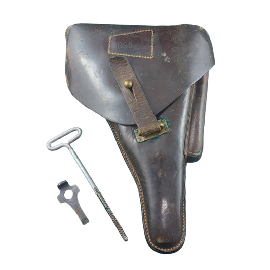 WW2 Portuguese Luger Holster With Cleaning Rod And Takedown Tool