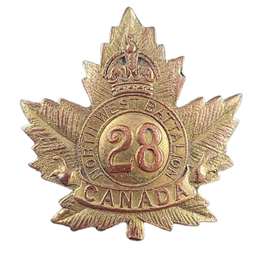 WW1 Canadian 28th Battalion Collar Badge Northwest Battalion No Overseas type