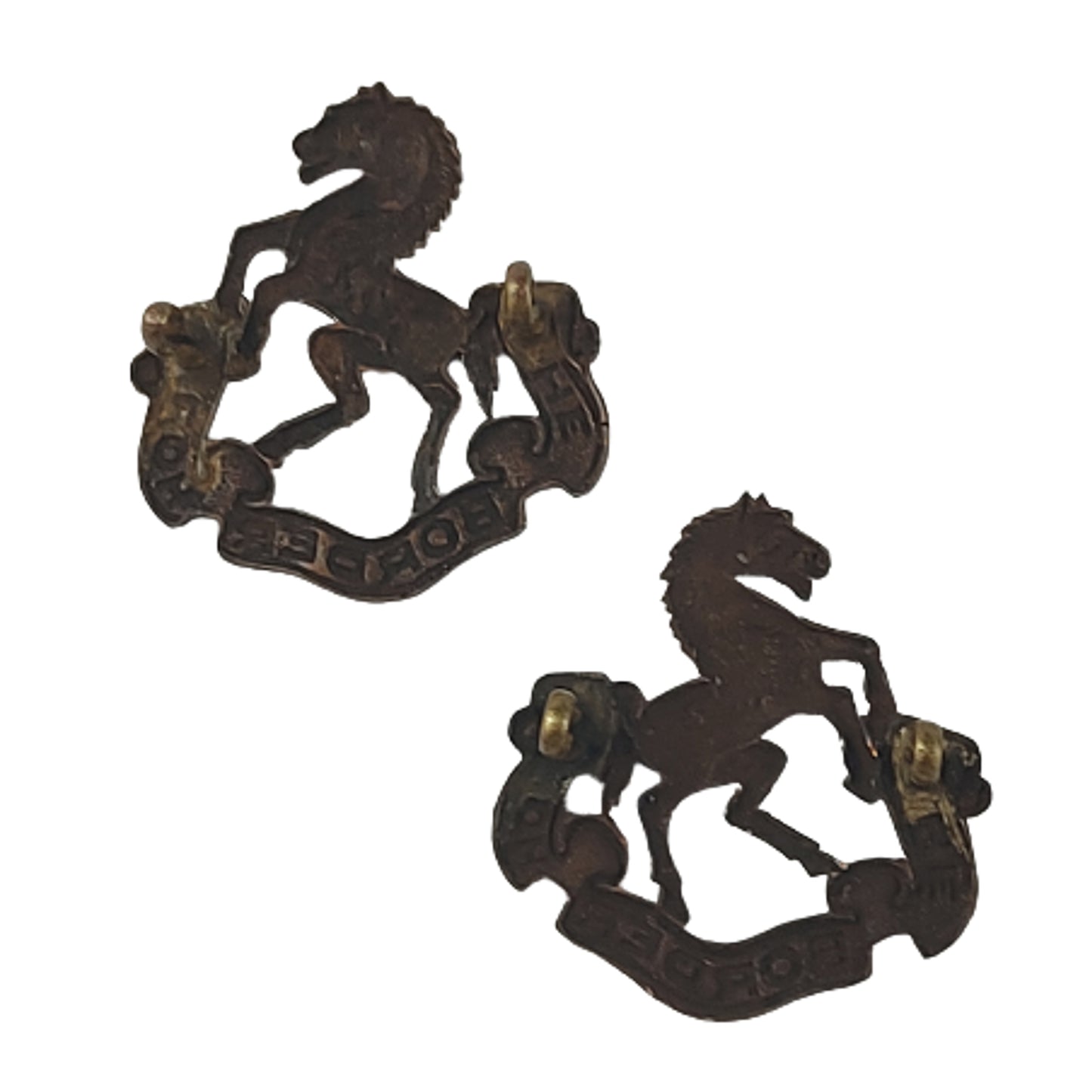 WW2 Canadian The Border Horse Collar Badge Pair