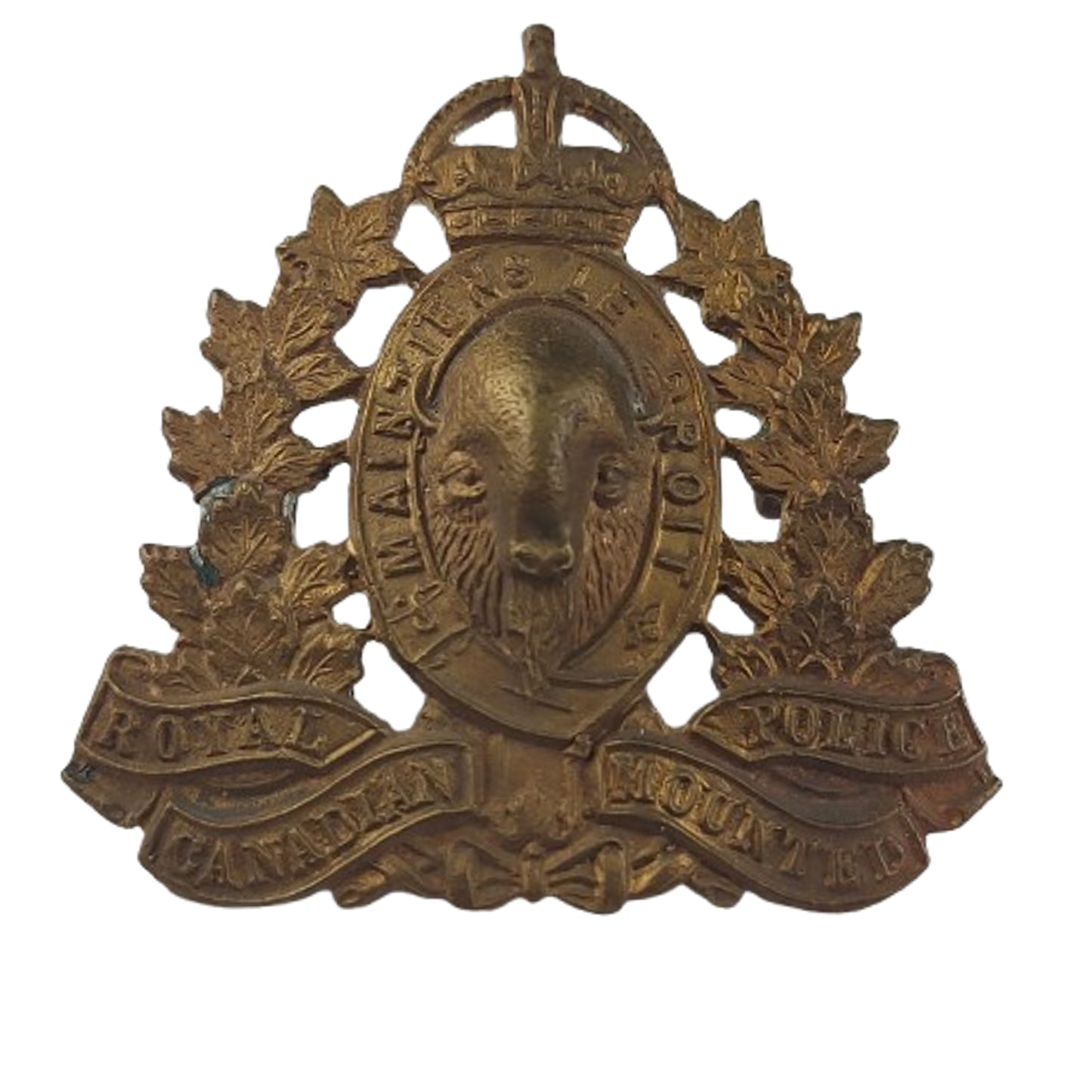 WW2 Canadian RCMP Royal Canadian Mounted Police Cap Badge #1