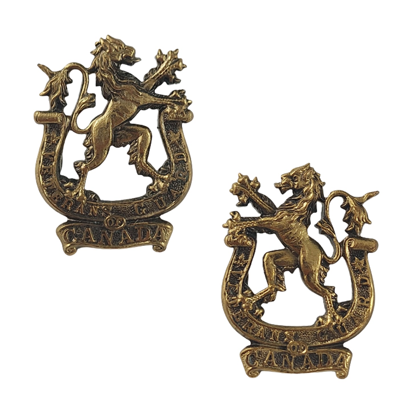 WW2 Veteran's Guard Of Canada Collar Badge Pair