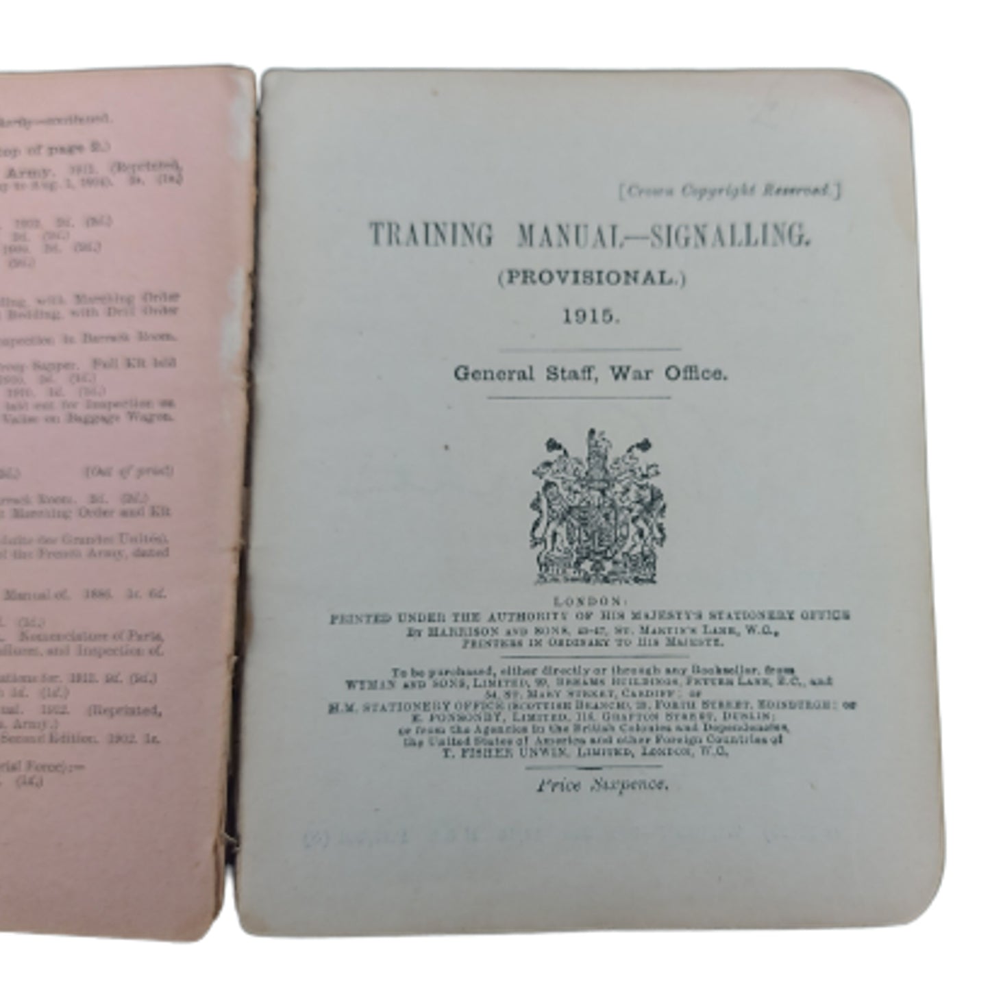 WW1 Training Manual Signalling (Provisional) 1915
