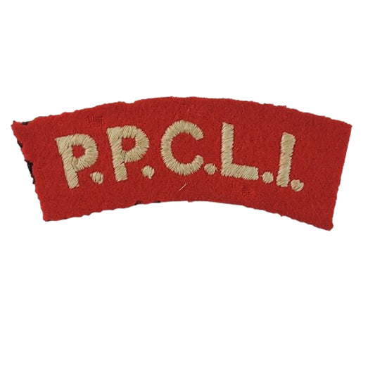 WW2 Canadian PPCLI Princess Patricias Canadian Light Infantry Cloth Shoulder Title