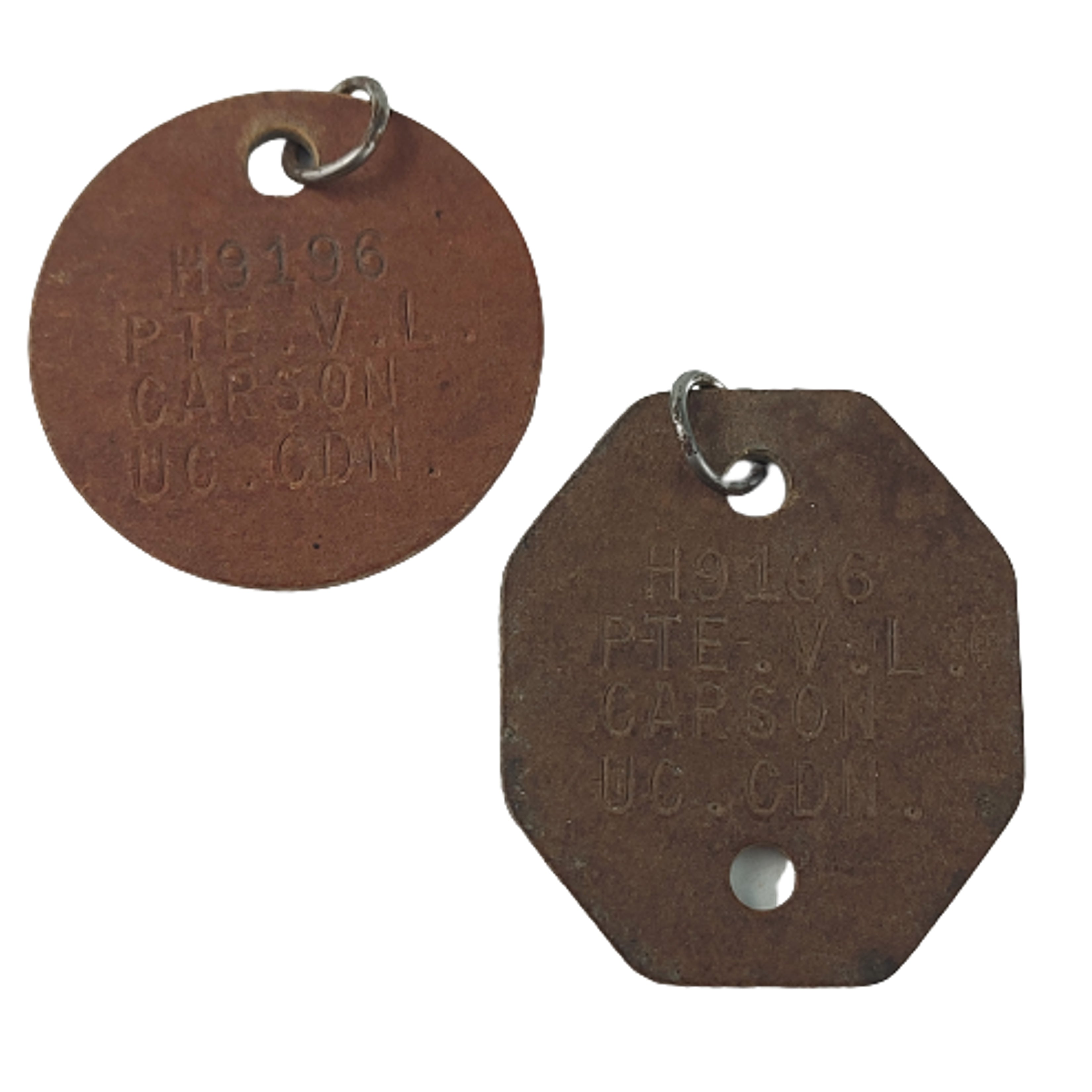 WW2 Canadian ID Disc Pair (Dog Tags) No.10 District Depot – Canadian ...