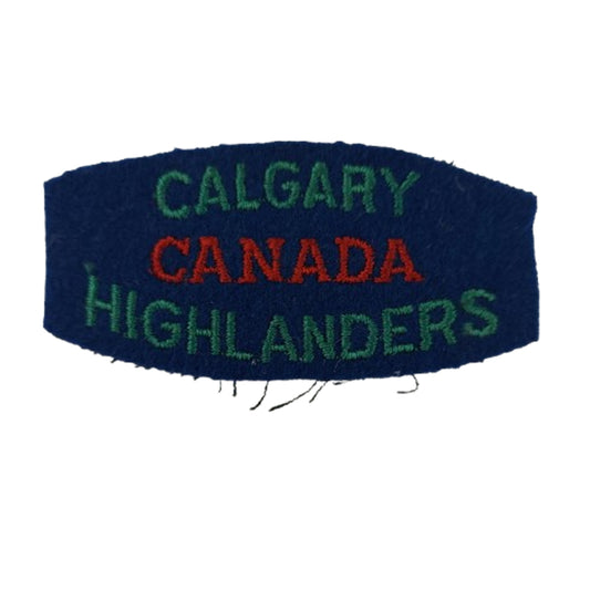 WW2 Canadian The Calgary Highlands Cloth Shoulder Title