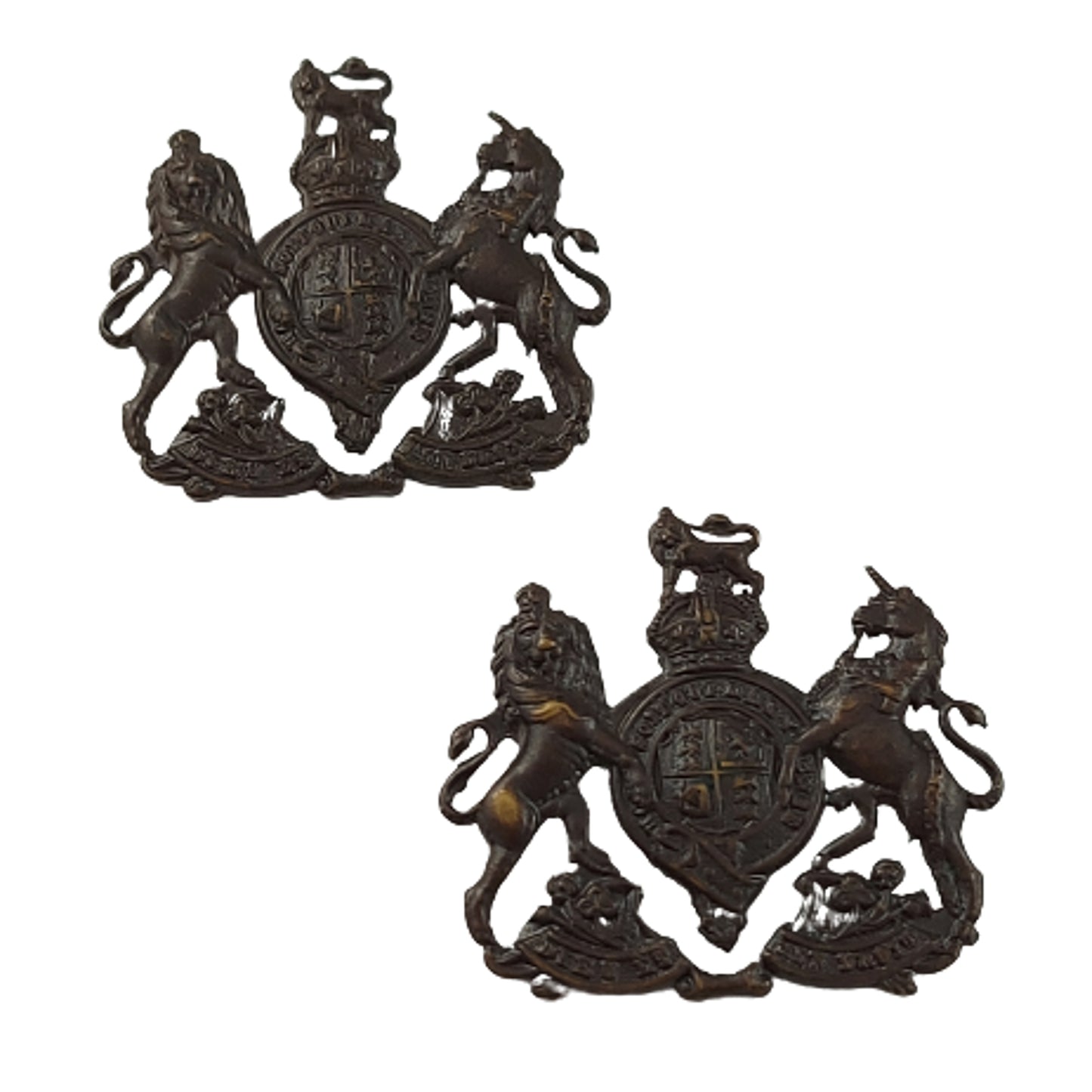 WW1 British Generals List Collar Badge Pair