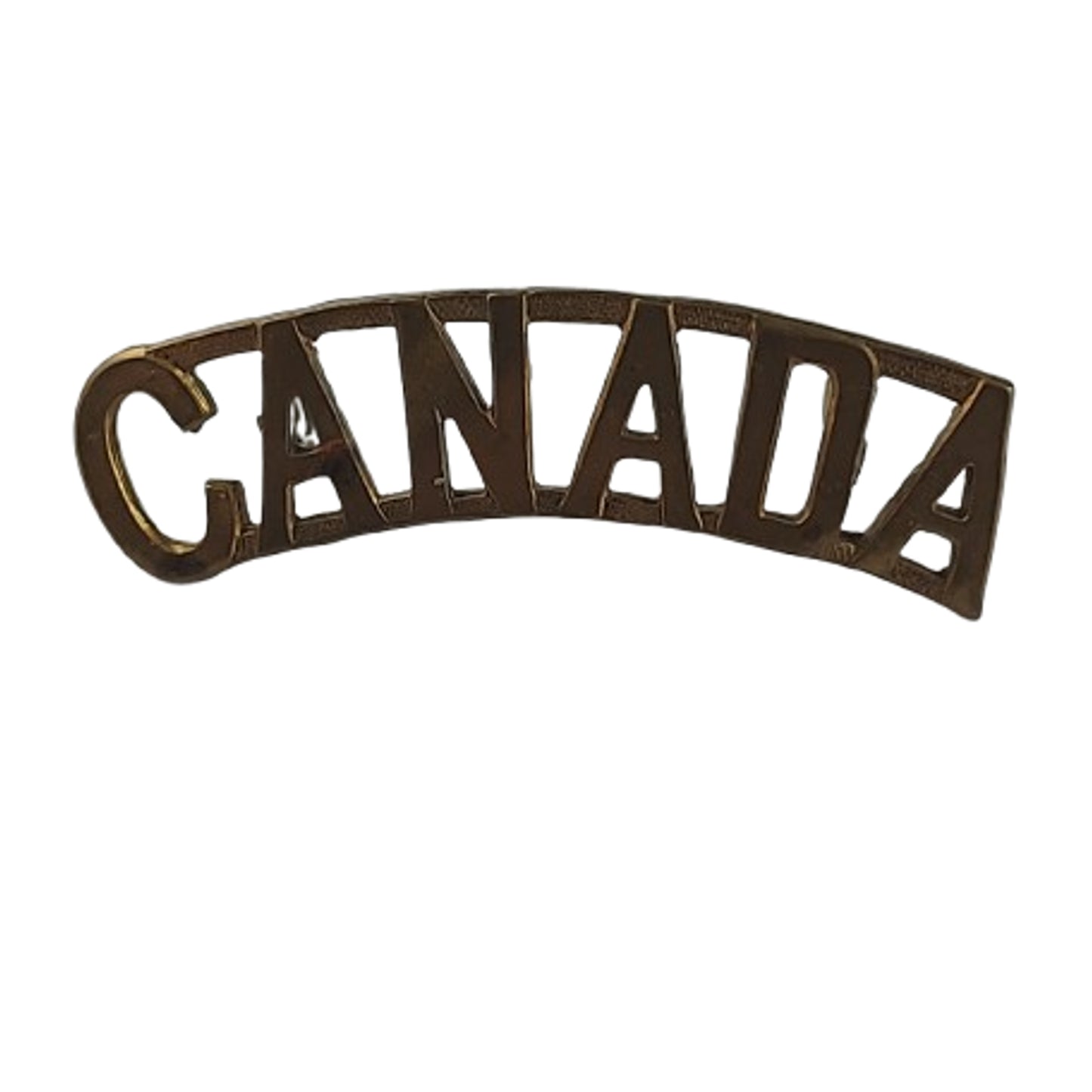 WW2 Canadian CANADA Brass Shoulder Title