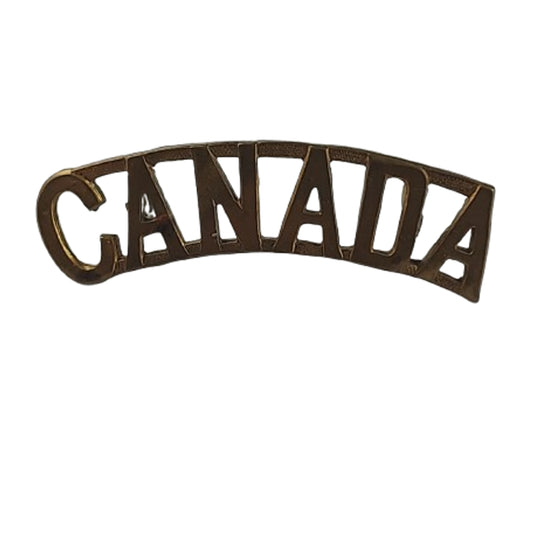 WW2 Canadian CANADA Brass Shoulder Title