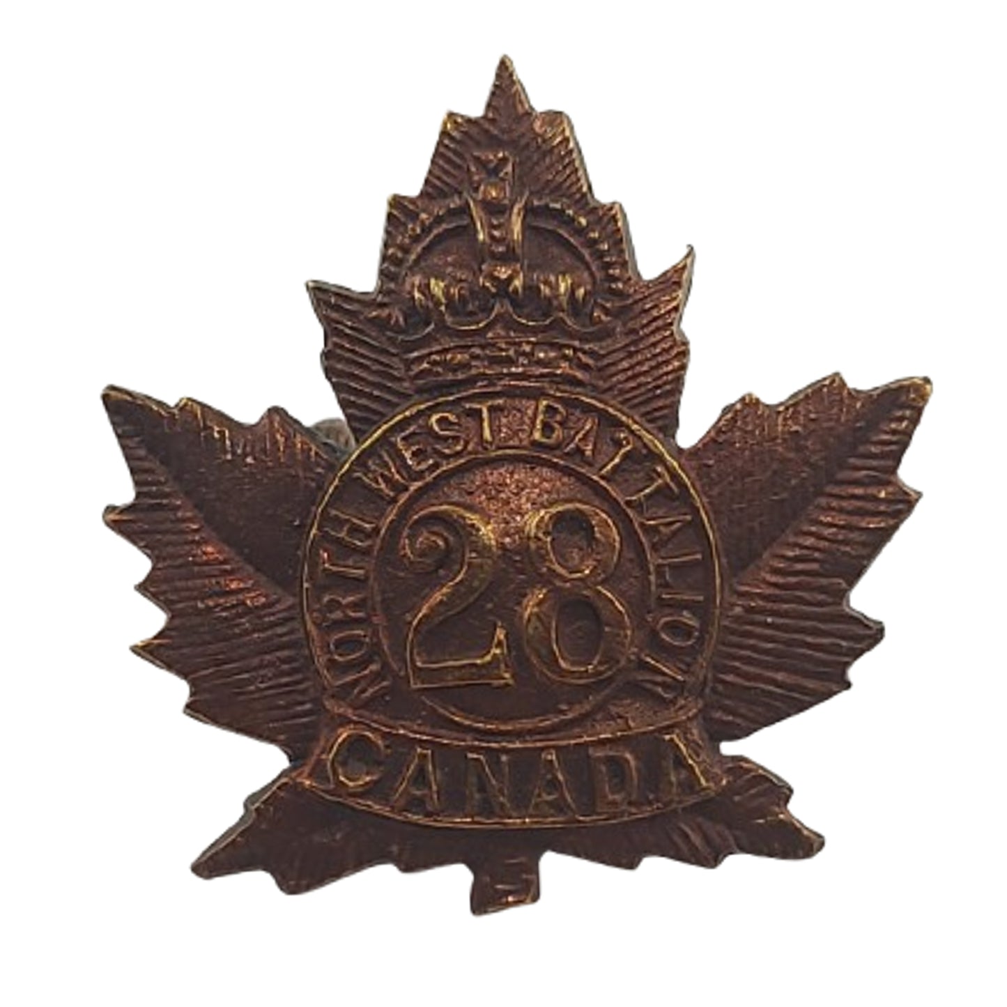 WW1 Canadian 28th Battalion Collar Badge Northwest Battalion