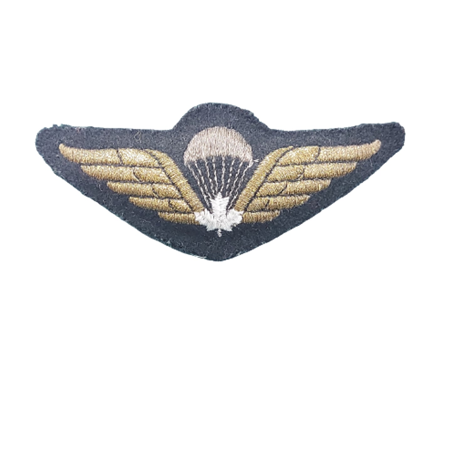 WHITE PARACHUTIST BADGE ON OD GREEN PATCH JAPAN JSDF JGSDF HOOK