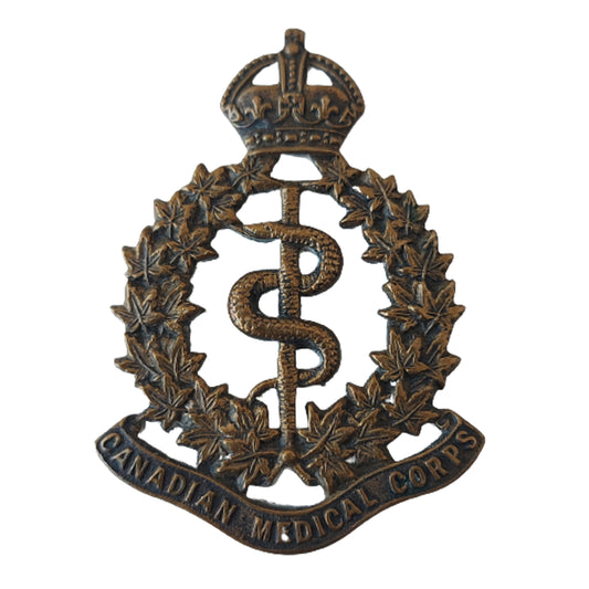 WW1 CEF CAMC Canadian Army Medical Corps Cap Badge Gaunt London