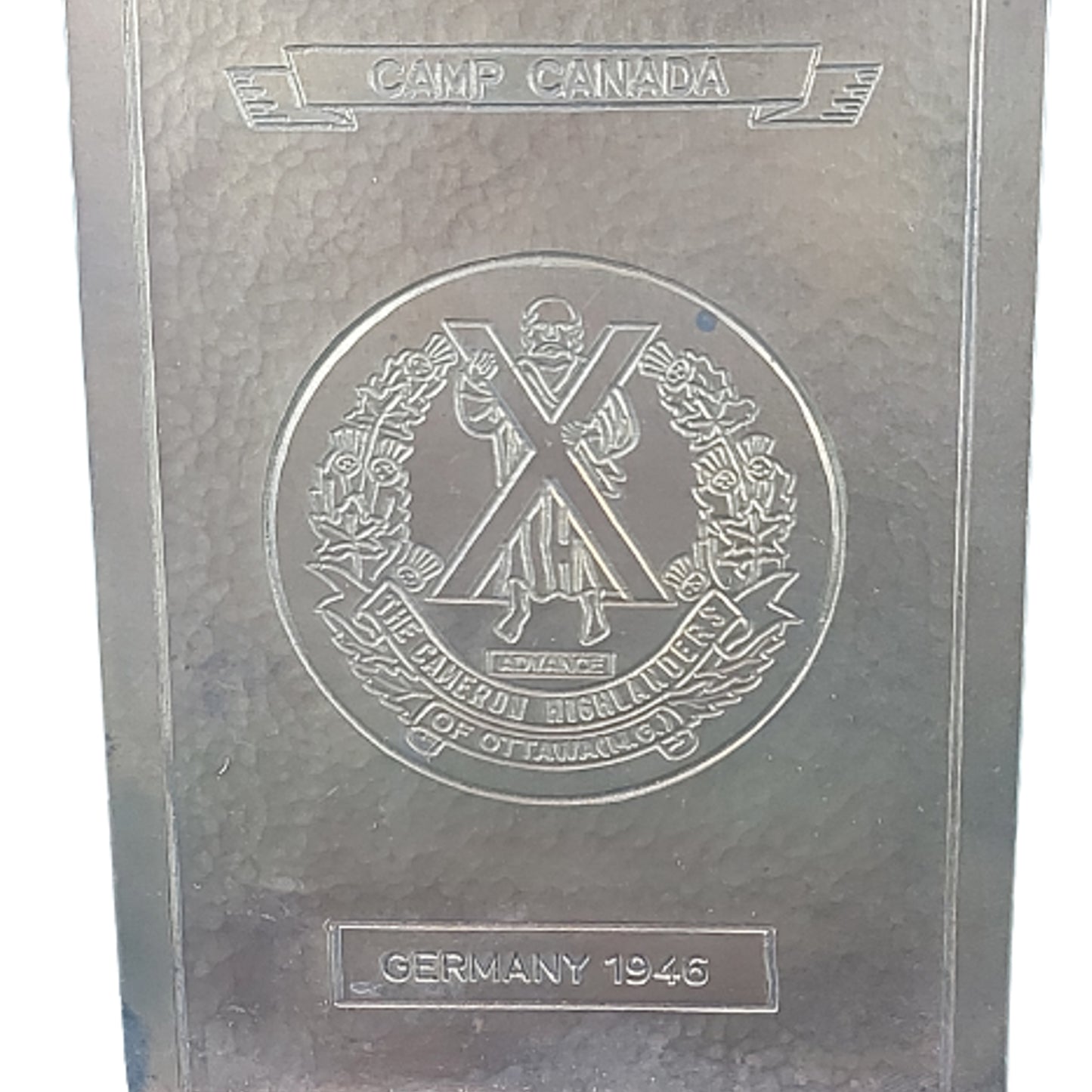 1946 Cameron Highlanders Of Canada Brass Bookend