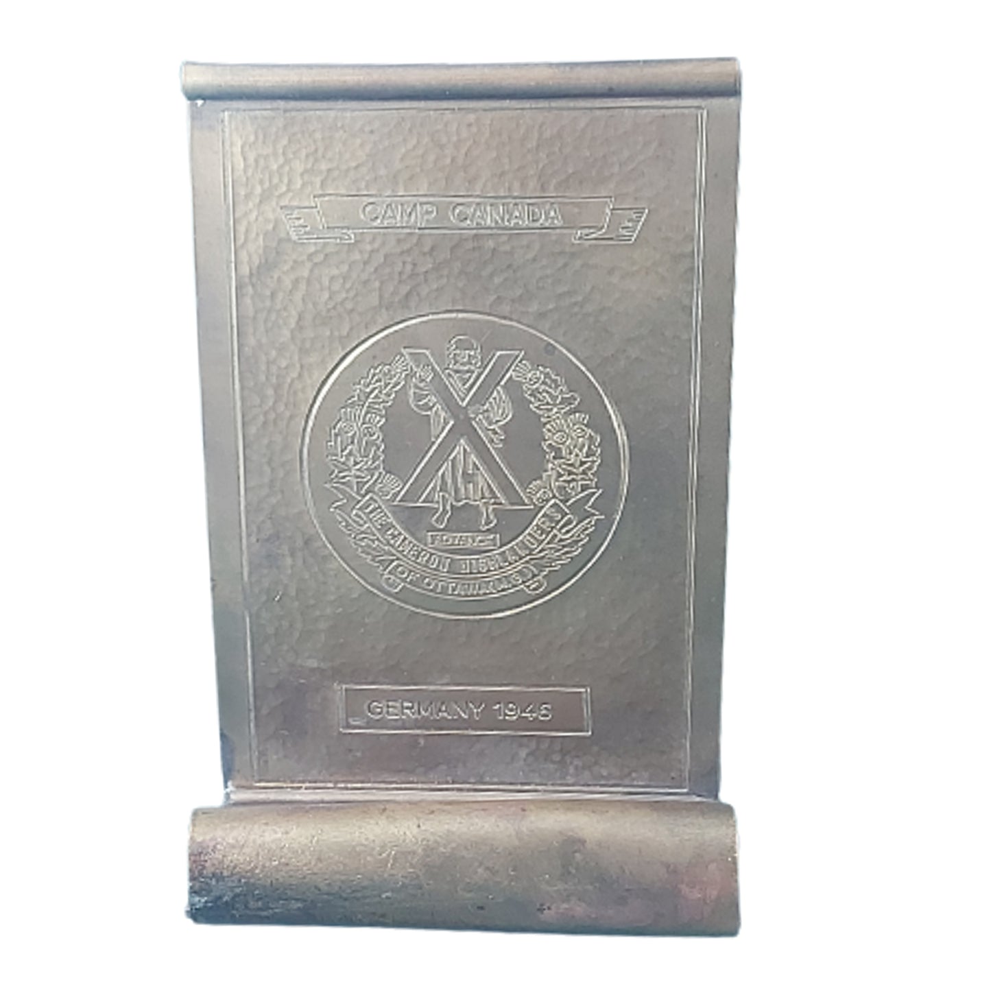 1946 Cameron Highlanders Of Canada Brass Bookend