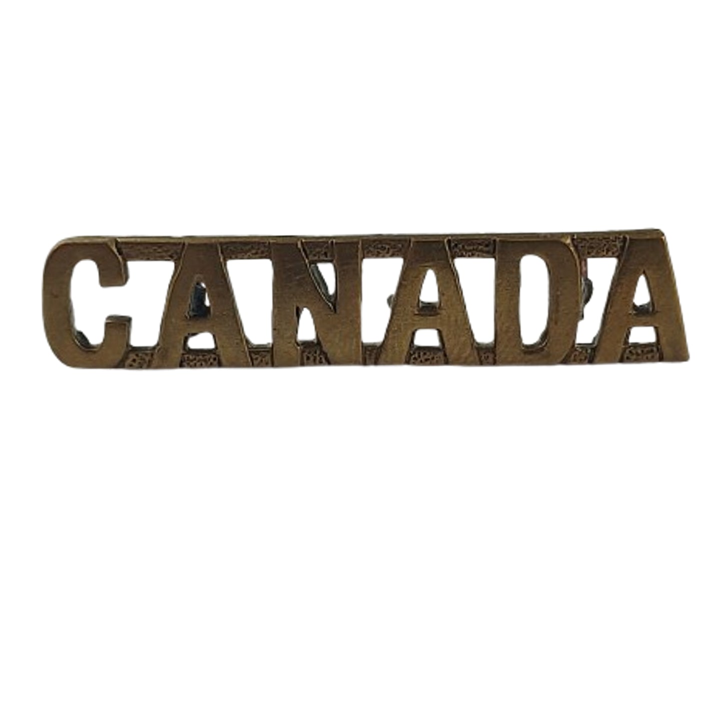 WW2 Canadian CANADA Brass Shoulder Title