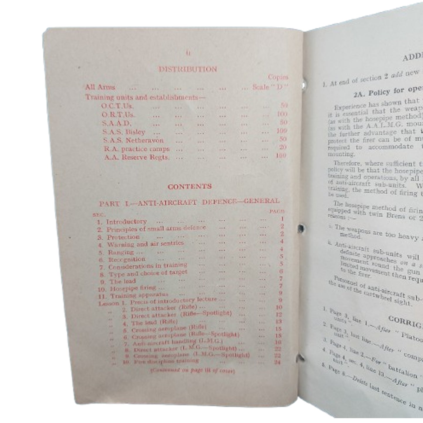 WW2 Canadian Training Manual Anti-Aircraft 1942