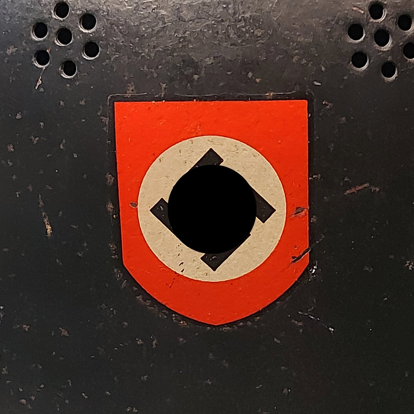 WW2 German M34 Double Decal Feuerschutzpolizei Helmet