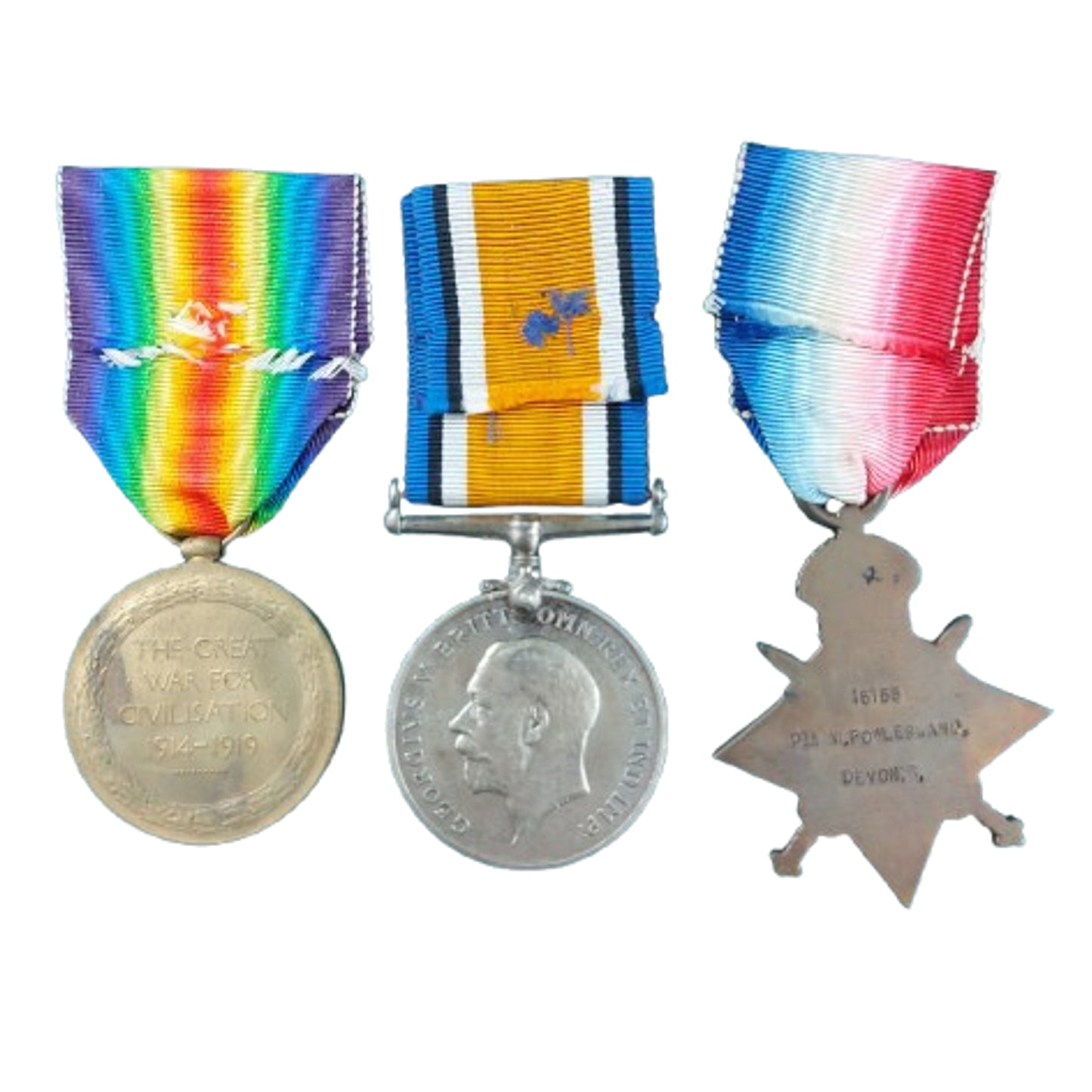 WW1 British BEF Medal Trio