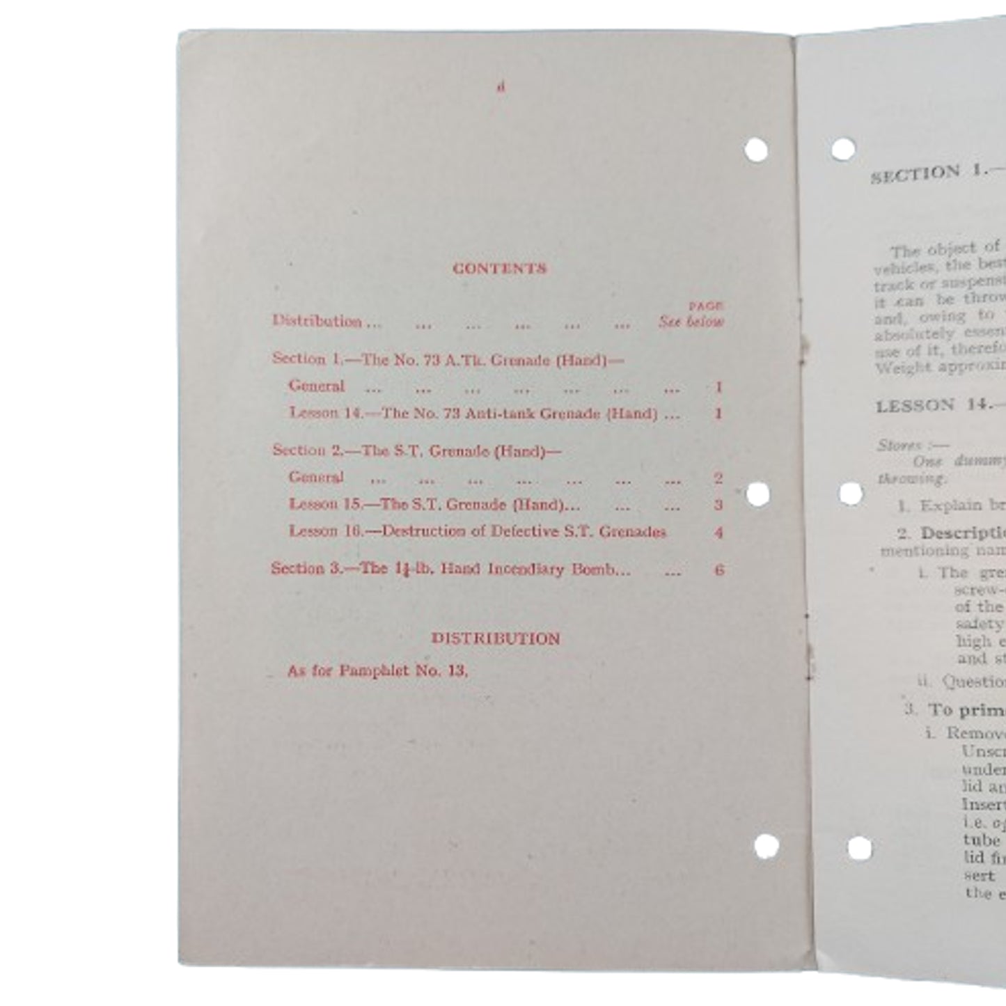 WW2 Canadian Training Manual Grenades The Hastings And Price Edward Regiment