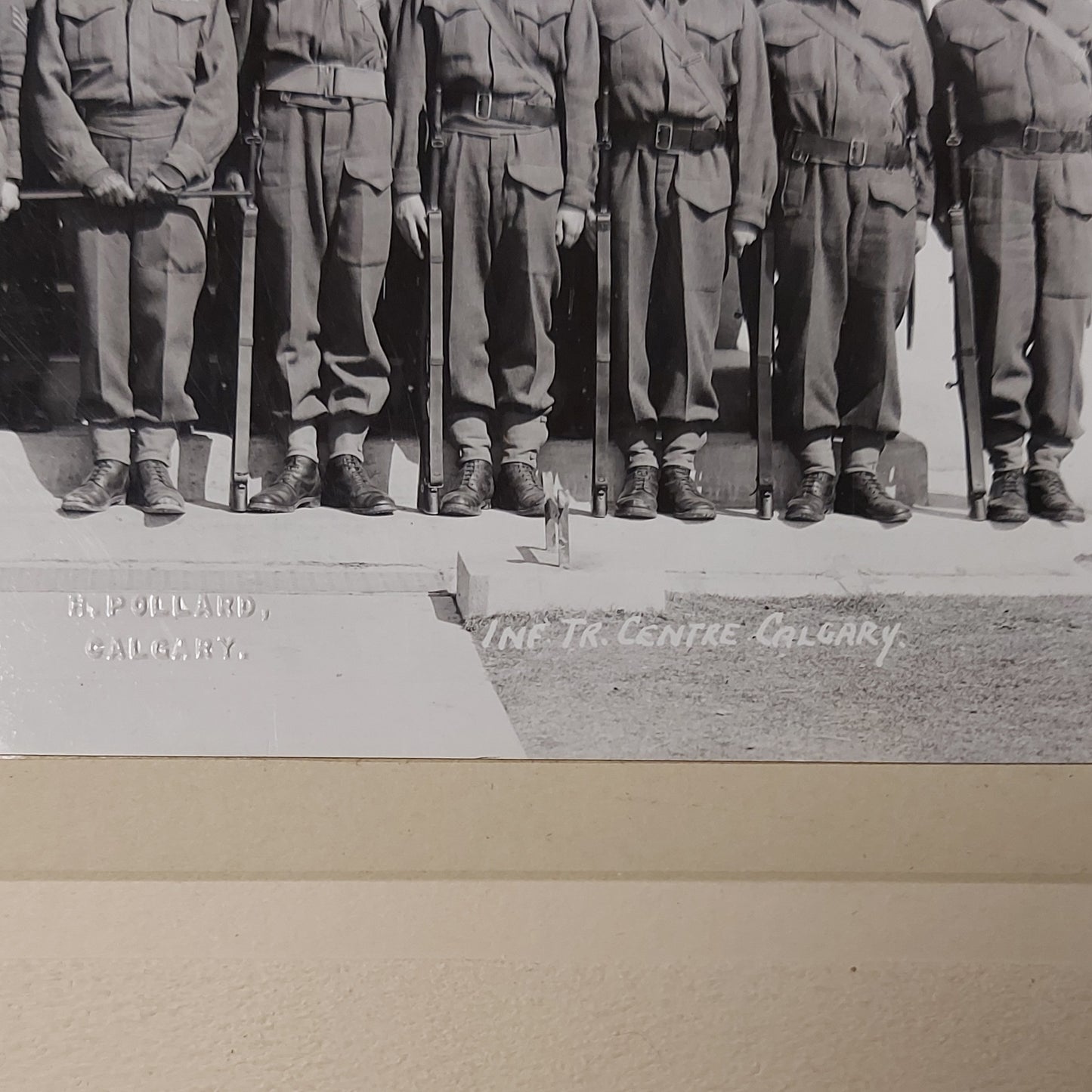 WW2 Canadian Photograph On Matte Board Infantry Training Centre Calgary