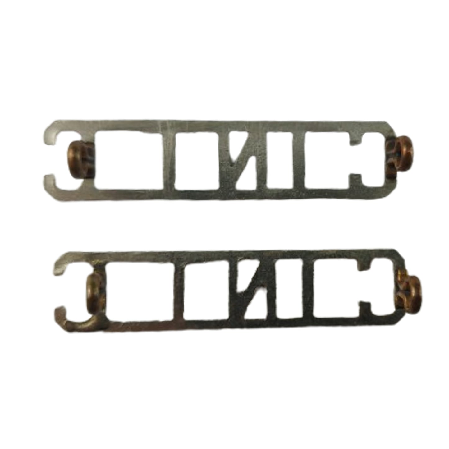 WW2 Canadian Intelligence Corps Metal Shoulder Title Pair