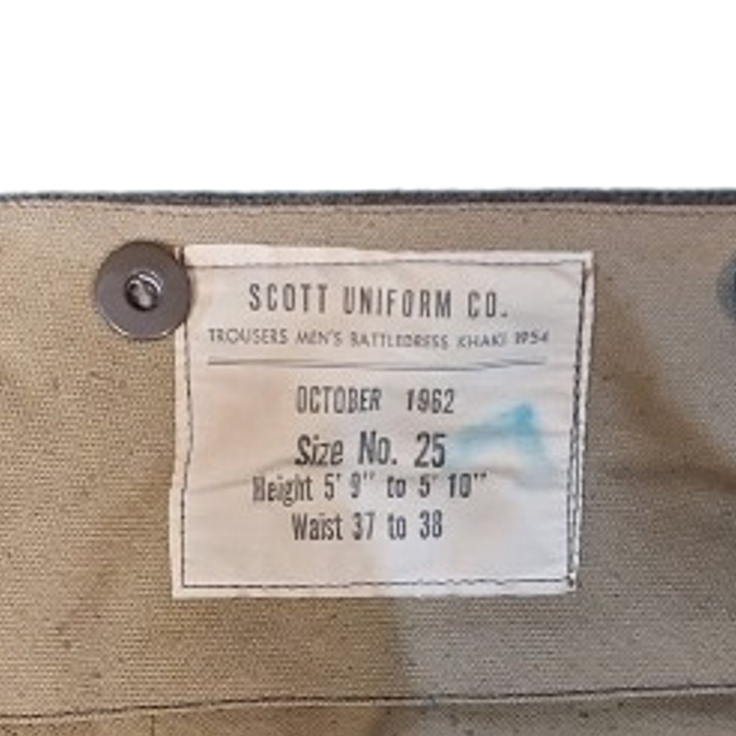 Post-WW2 Canadian Battle Dress Trousers 1962 Size 25