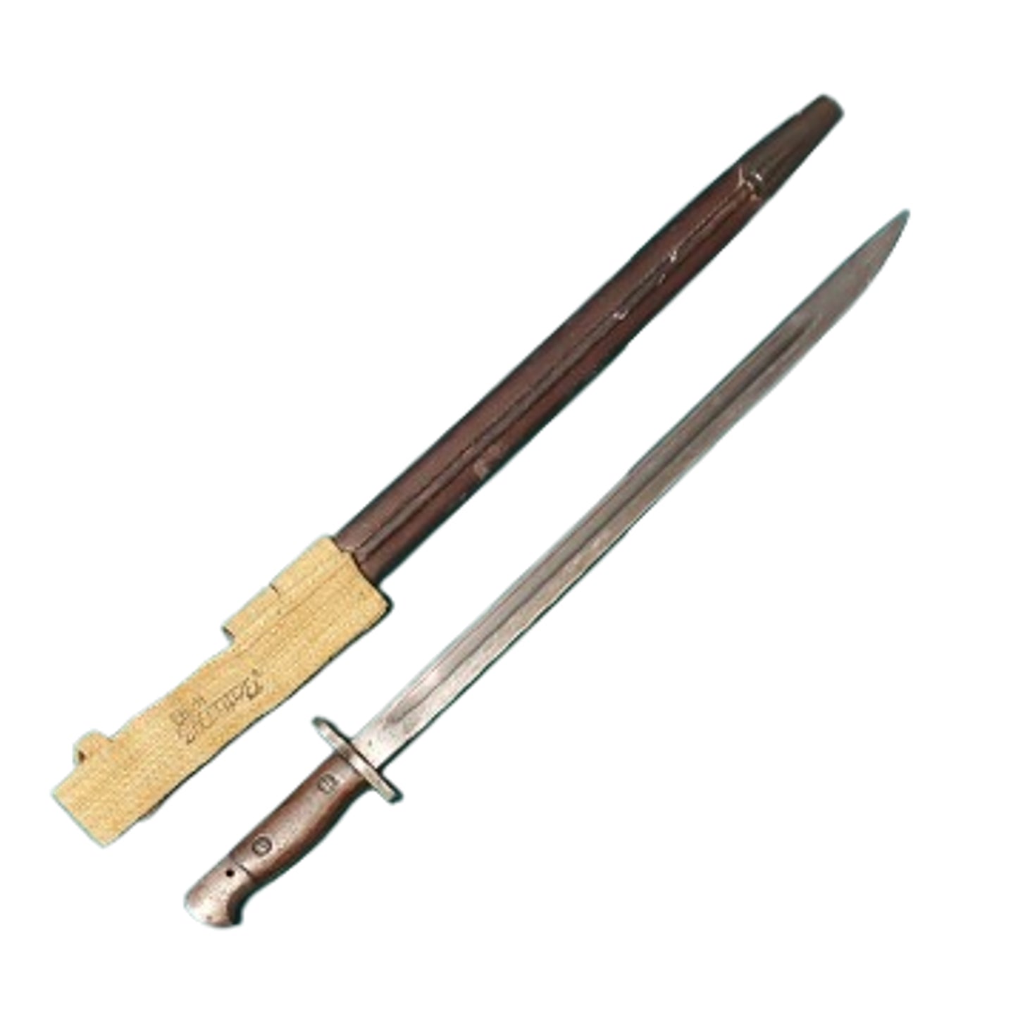 WW1 British Pattern 1907 Service Rifle Bayonet With Scabbard And Frog Reissued WW2