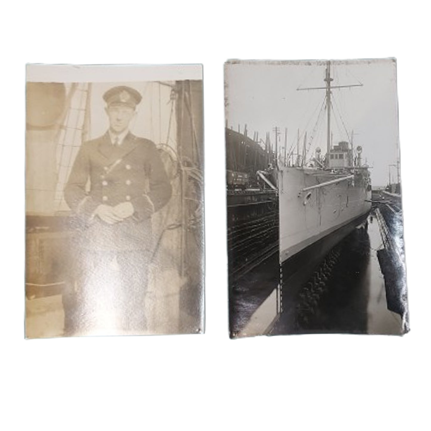 WW1 British RN Royal Navy HMS Wistaria Photo Album And Night Order Book