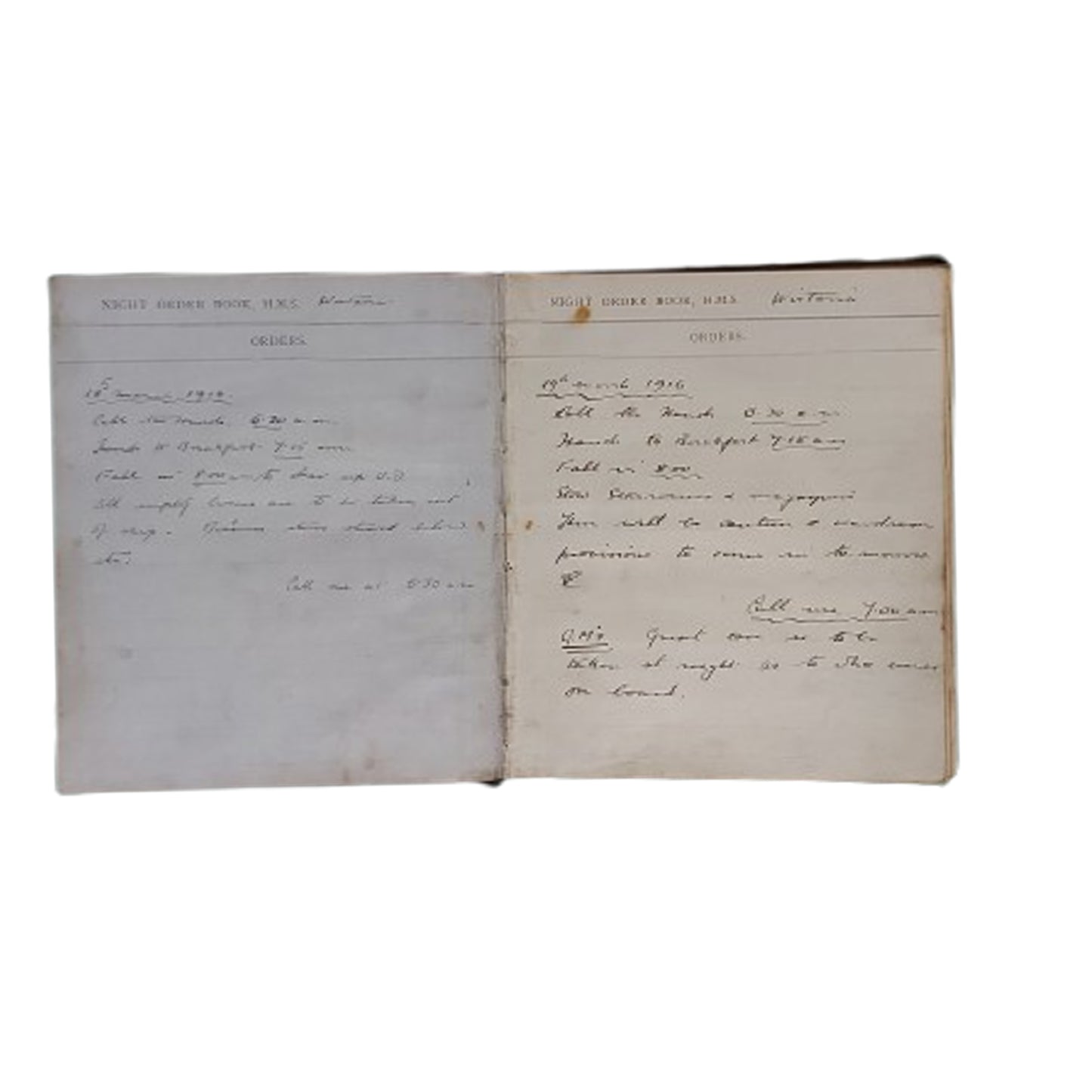 WW1 British RN Royal Navy HMS Wistaria Photo Album And Night Order Book