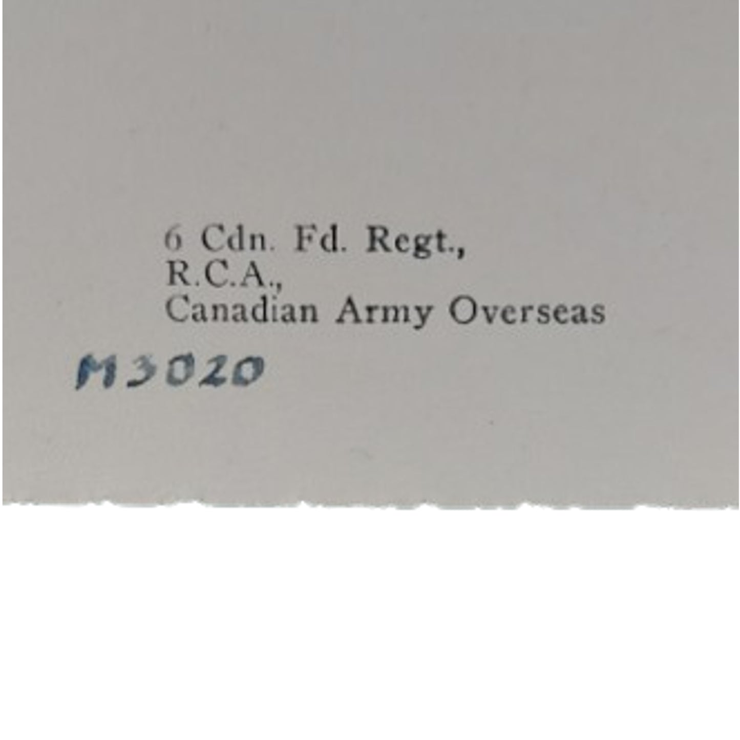 WW2 Canadian RCA Royal Canadian Artillery Christmas Card With Service Number 1941