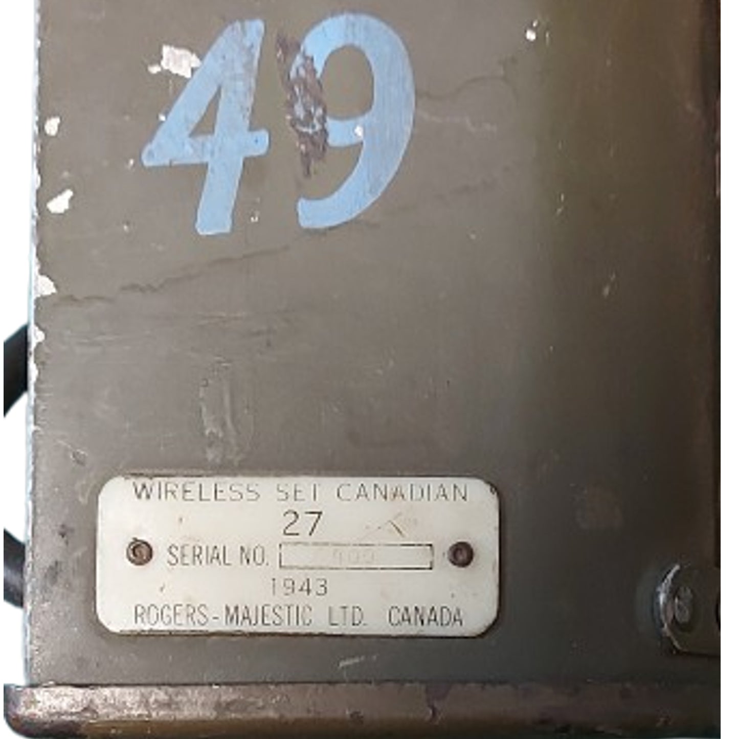 WW2 Canadian Majestic Wireless Radio Set Number 27 In Carrier