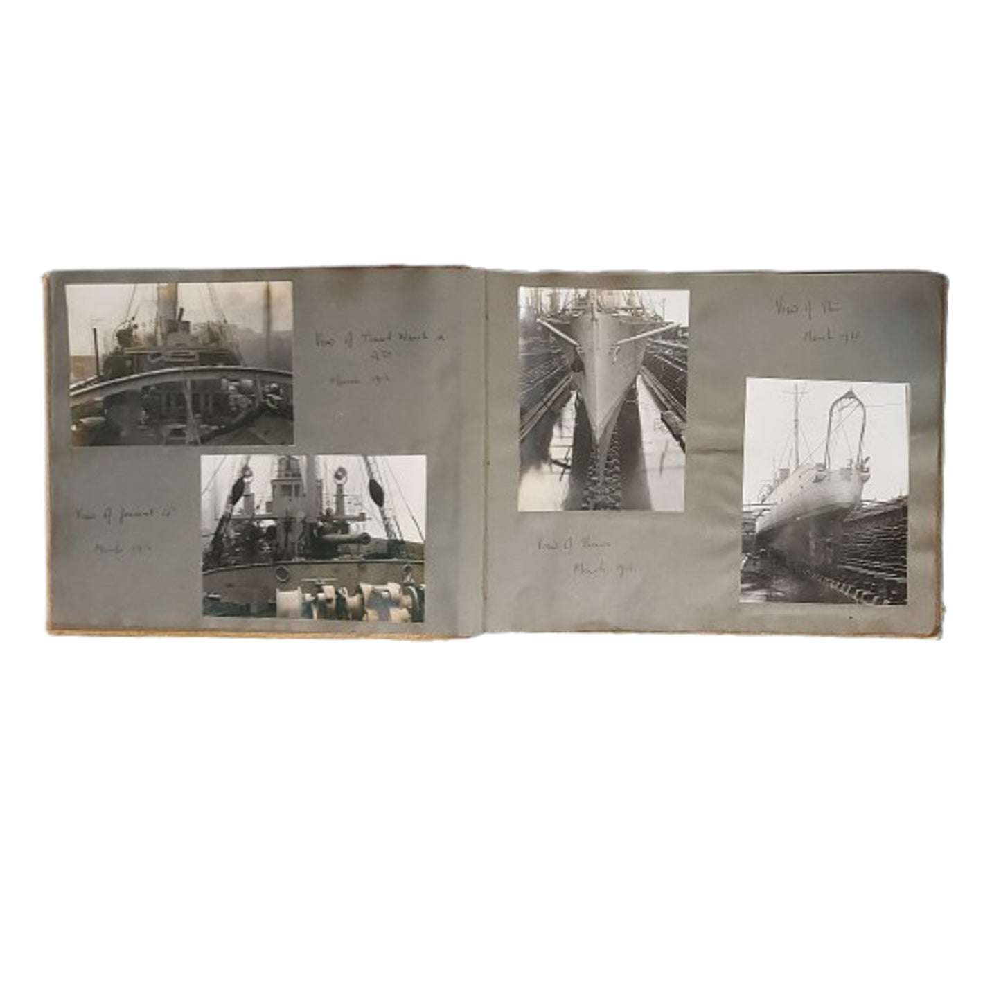 WW1 British RN Royal Navy HMS Wistaria Photo Album And Night Order Book