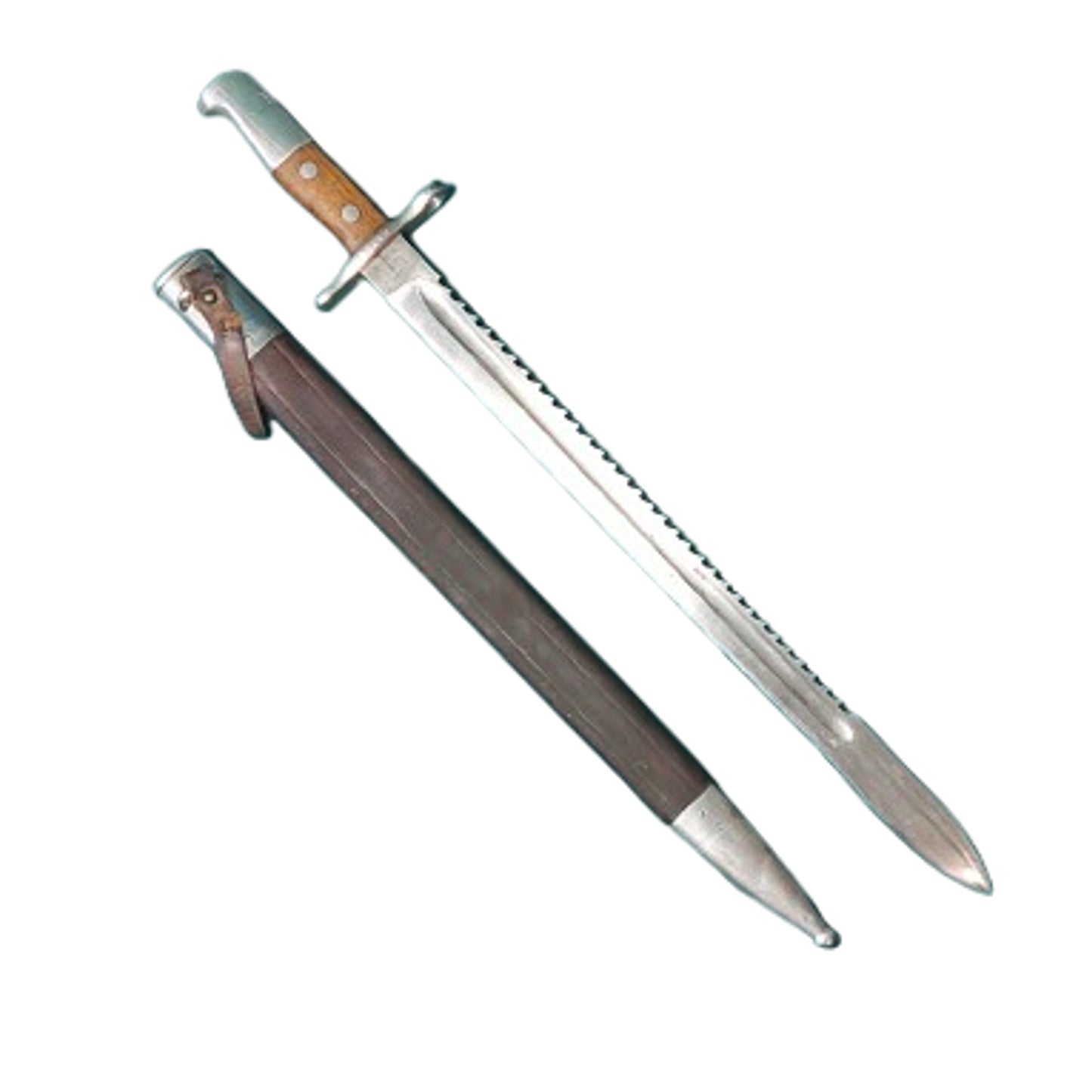 WW1 Swiss M1914 Pioneer Sawback Bayonet With Scabbard