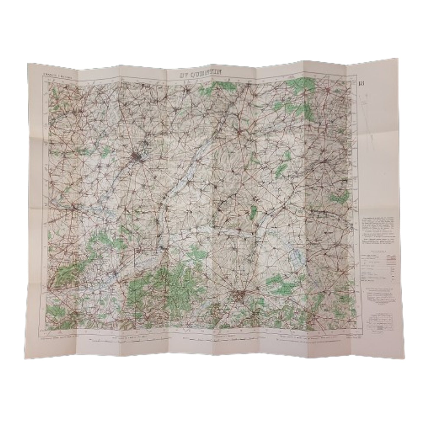 WW1 British Ordnance Linen Map -St. Quentin France 1916