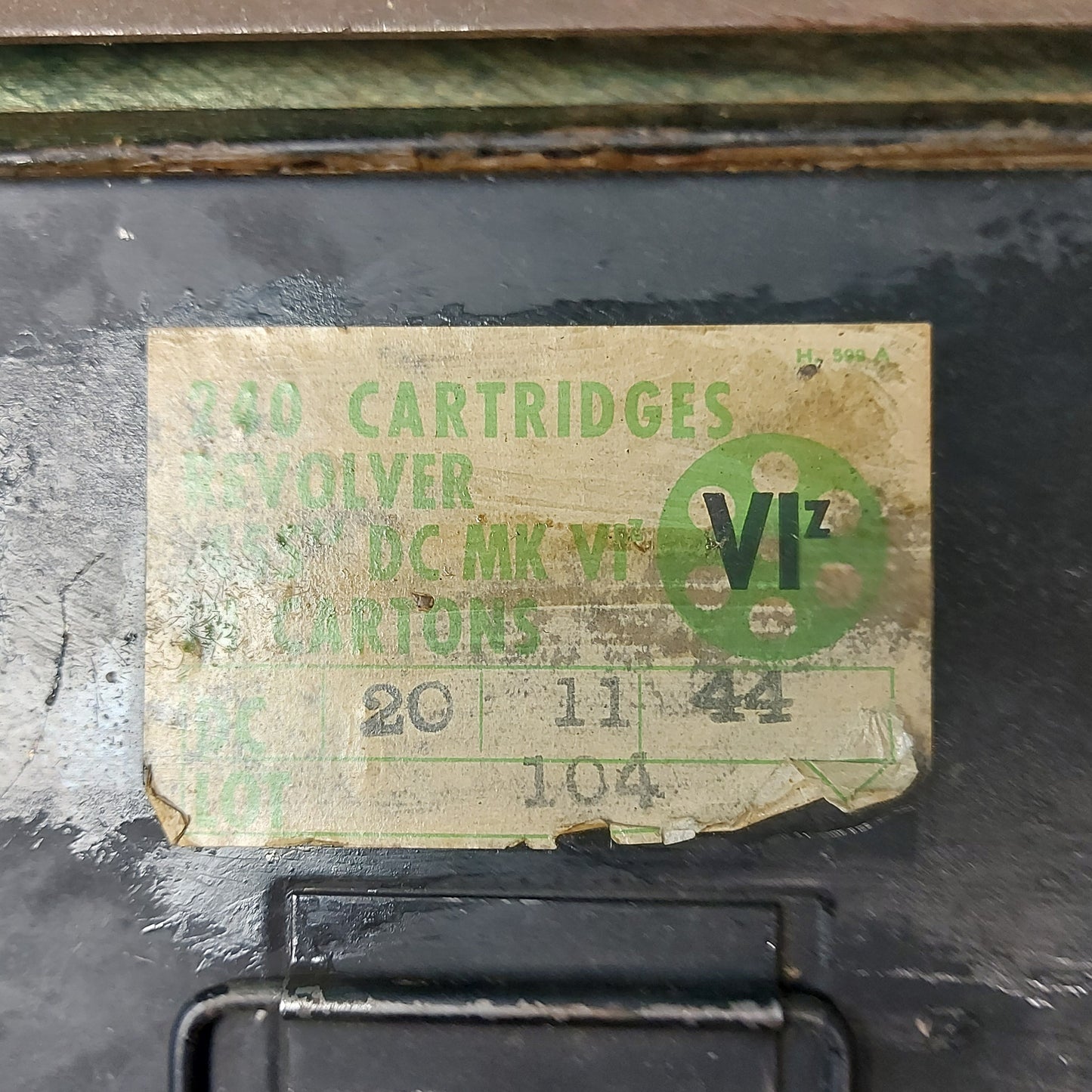 WW2 Canadian 455 Webley Service Pistol Ammunition Crate 1944