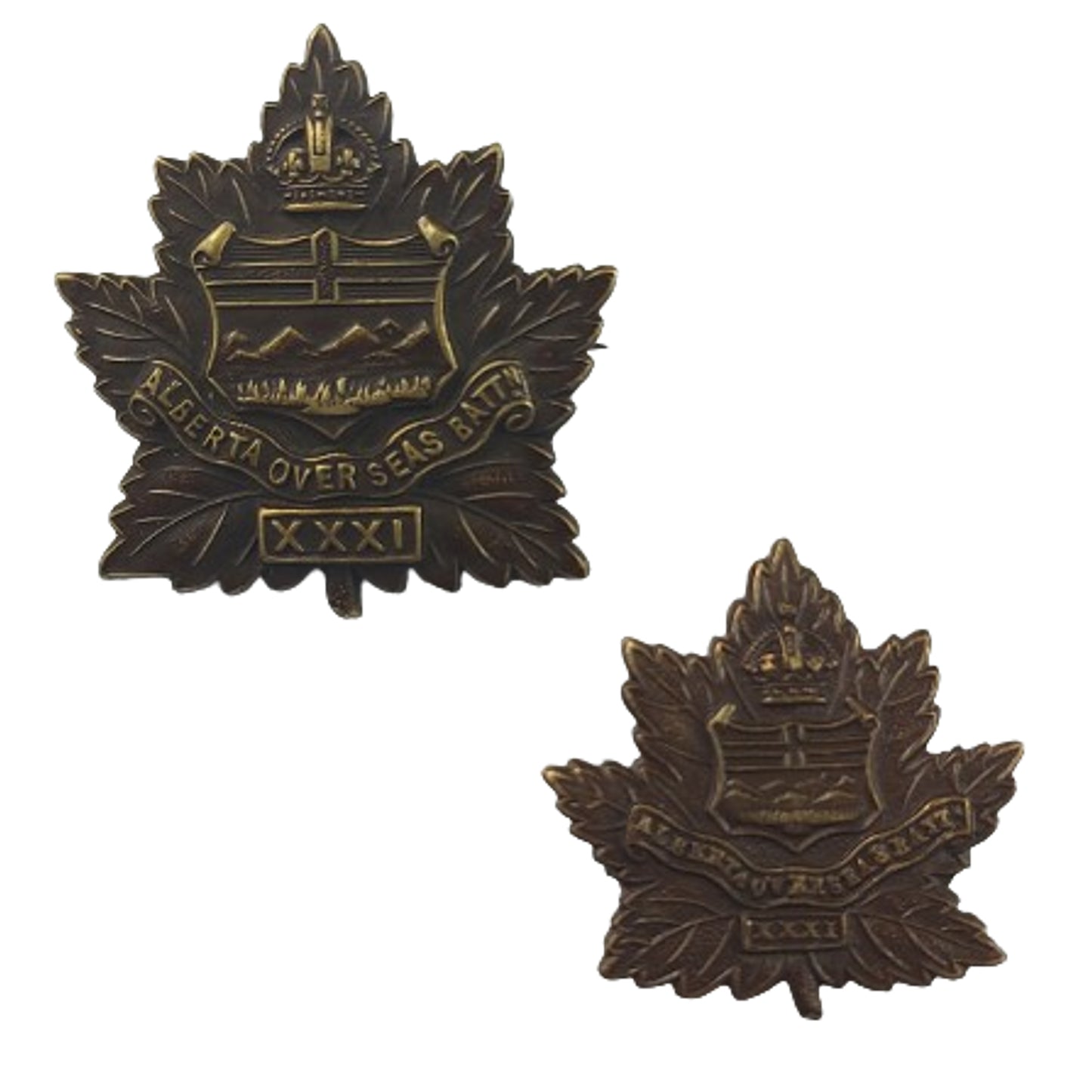 WW1 Canadian 3st Battalion Cap Collar And Button Set -Medicine Hat Alberta