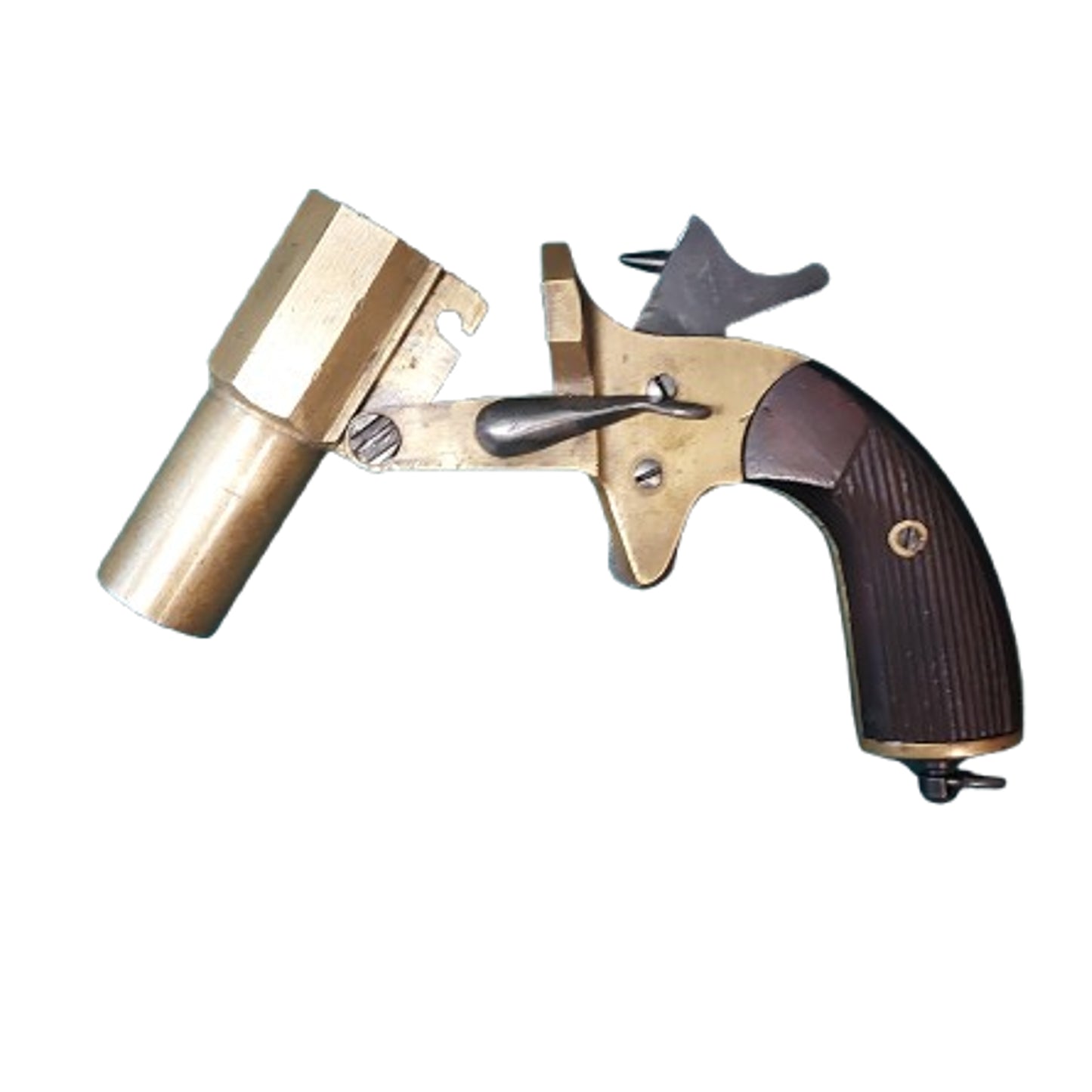 WW1 Canadian Issue AH. Fox Mk. IV Brass Flare Pistol PPCLI C-Broadarrow