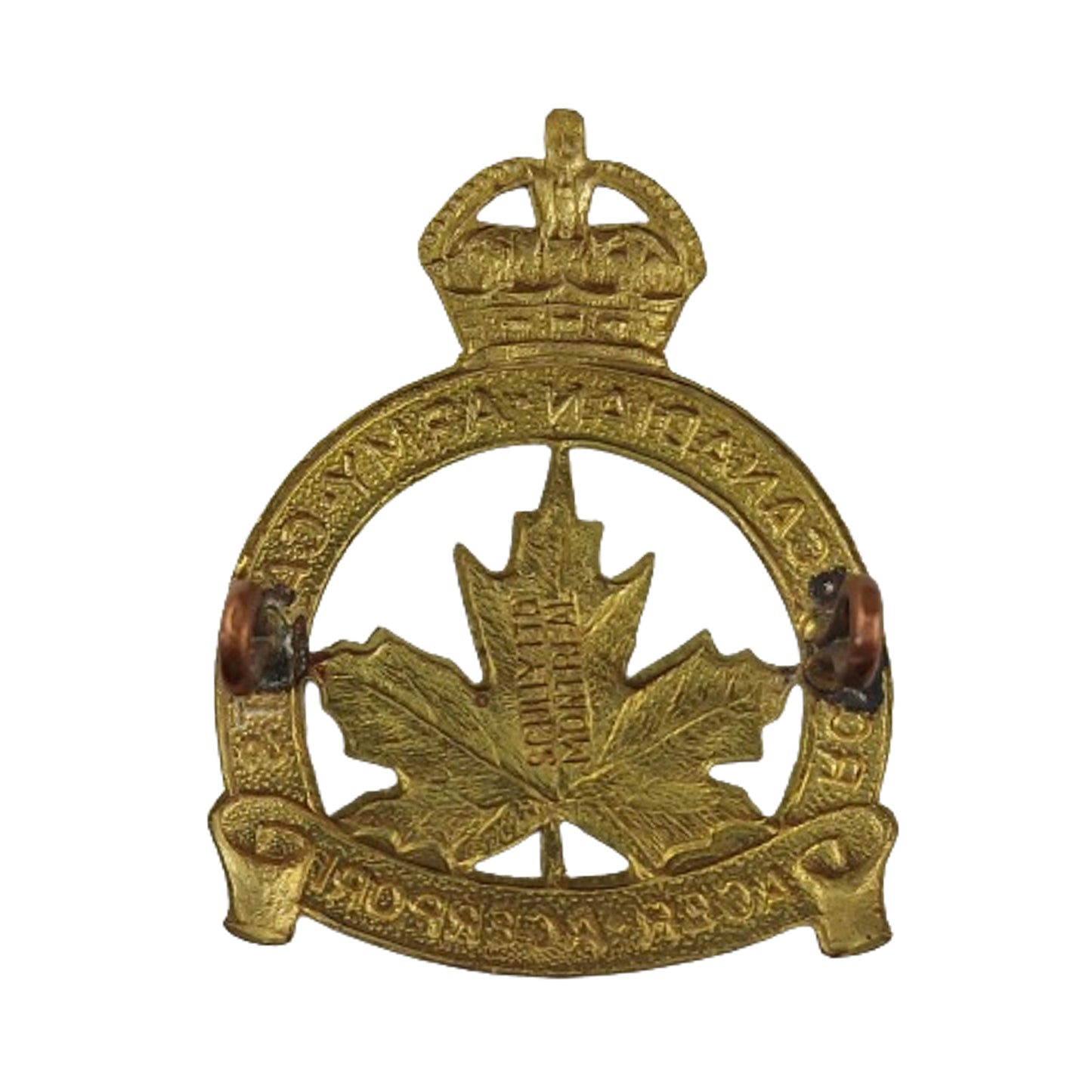 WW2 RCAC Royal Canadian Army Cadets Cap Badge - Scully Montreal