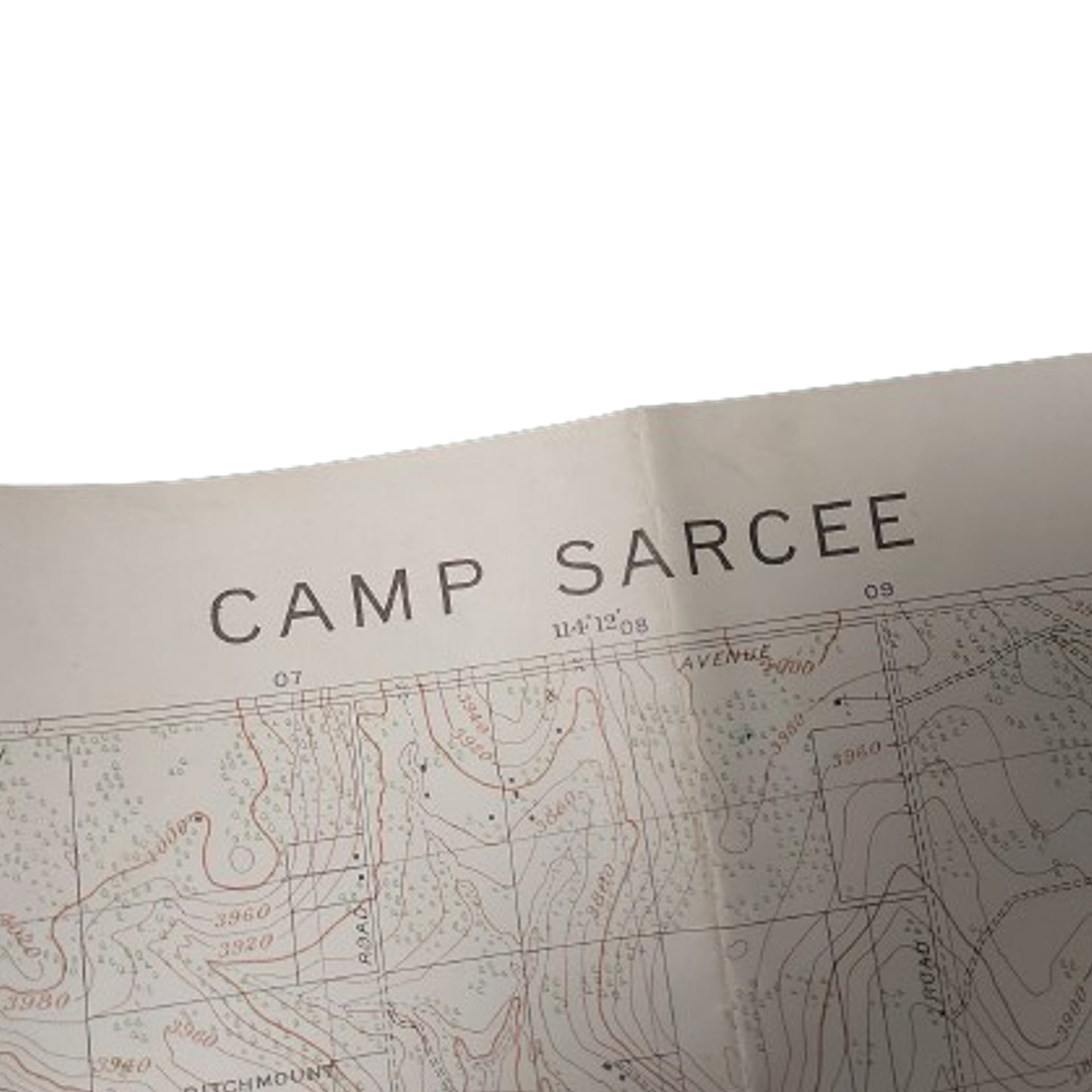 Pre-WW2 1924 Nation Defence Map -Camp Sarcee