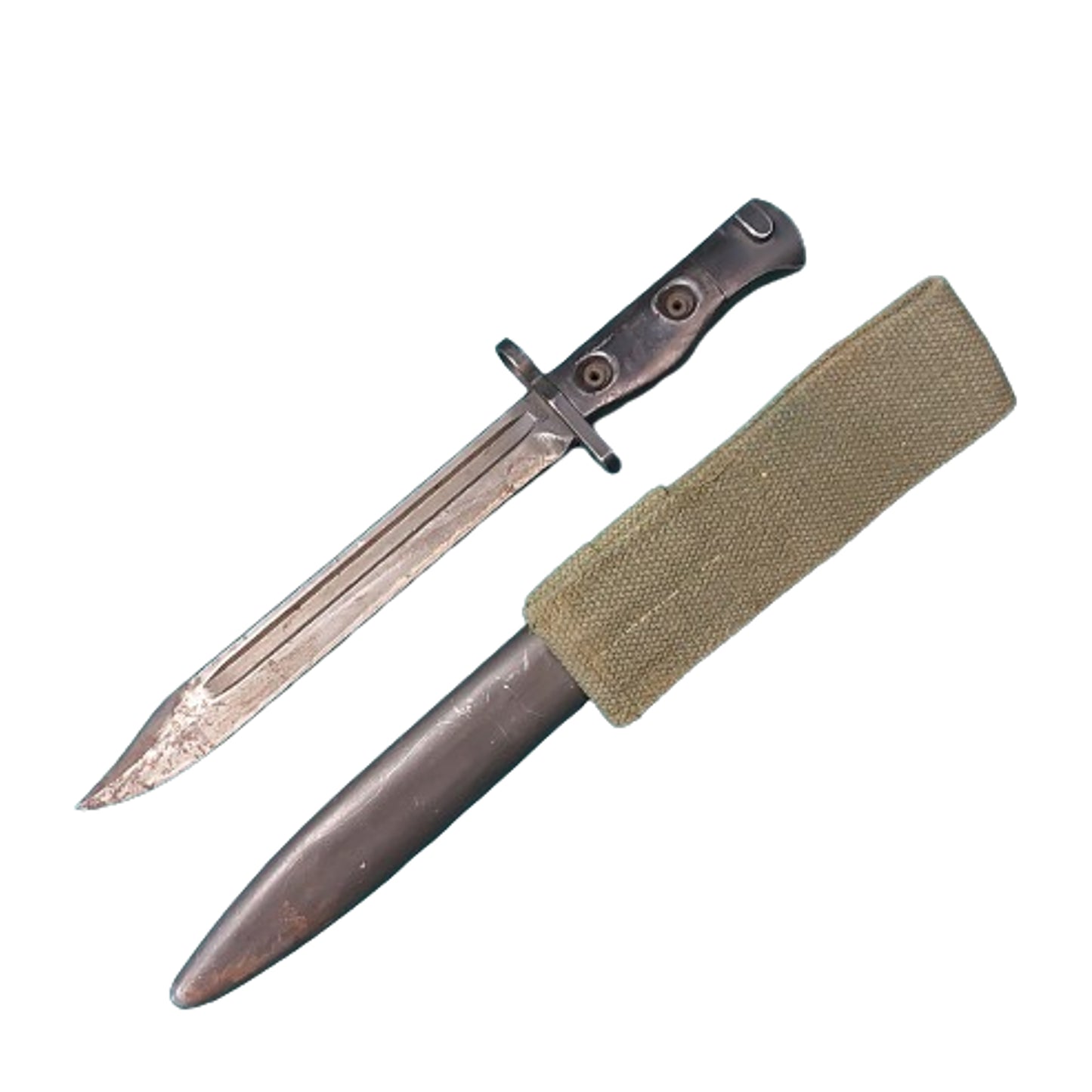 Post-WW2 Canadian C1 FN Bayonet With Scabbard And Frog 1960