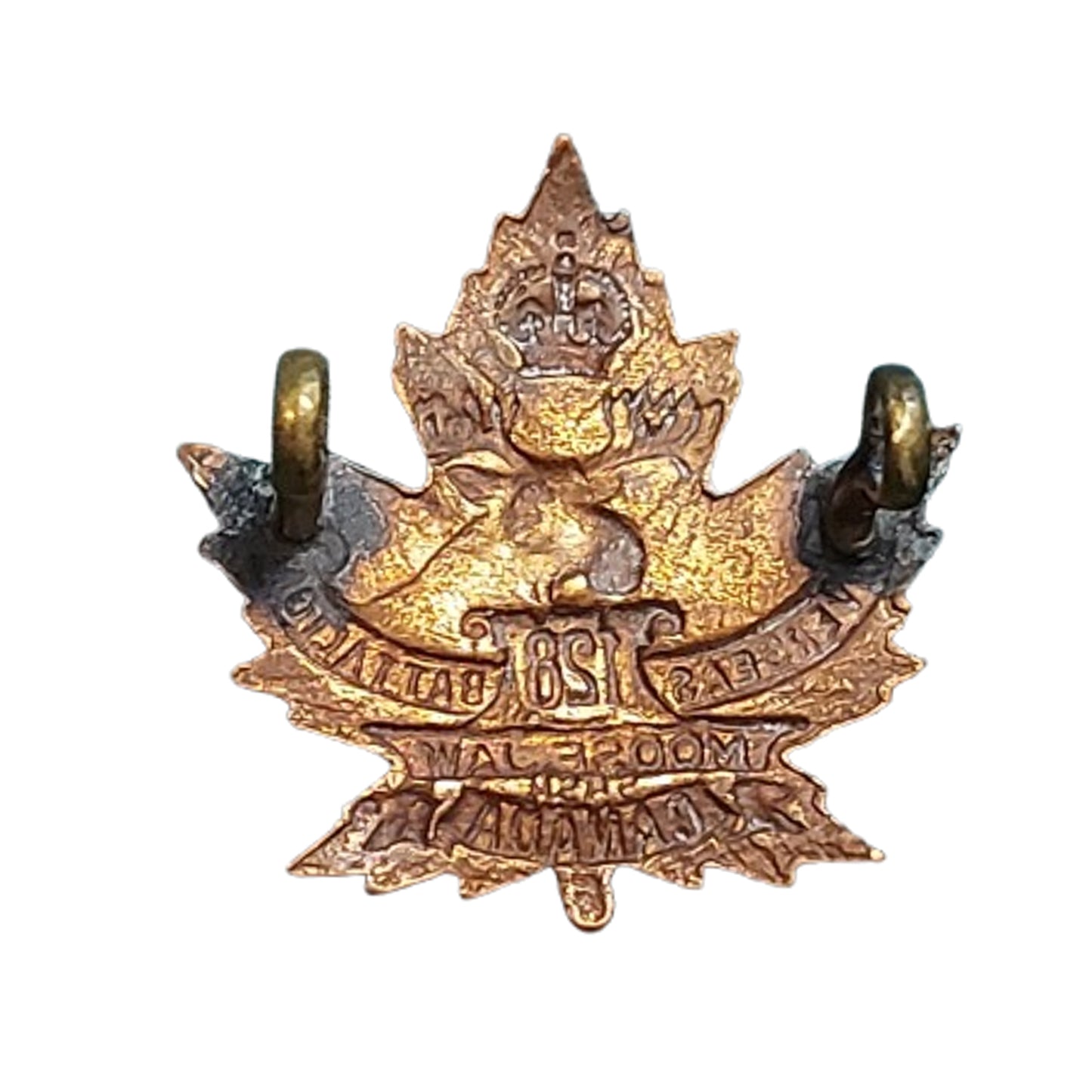 WW1 Canadian 128th Battalion Collar Badge Moose Jaw Saskatchewan